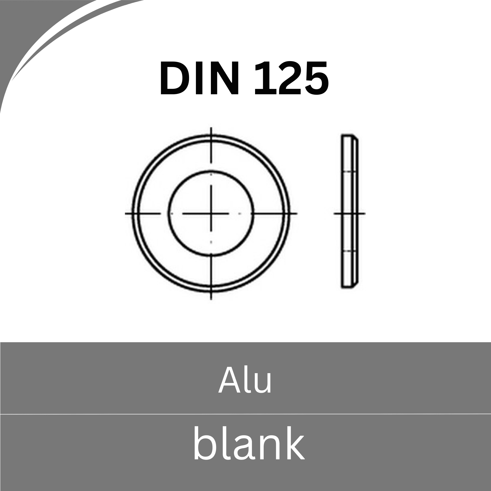 Bild für Kategorie DIN 125 ➤ Unterlegscheiben Standard (Alu blank)