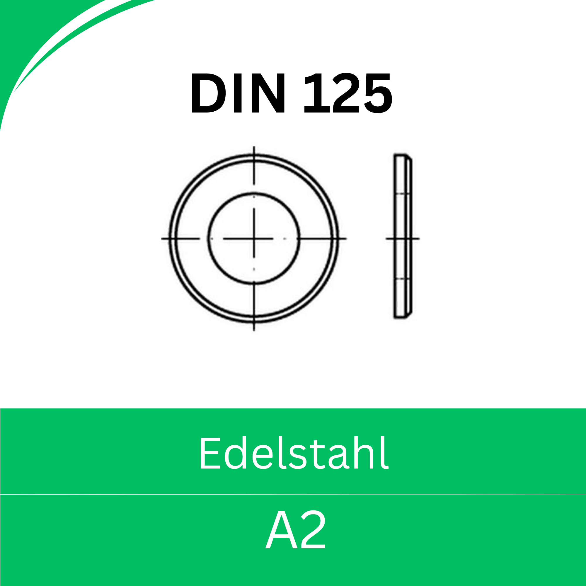 Bild für Kategorie DIN 125 ➤ Unterlegscheiben Standard (Edelstahl A2)