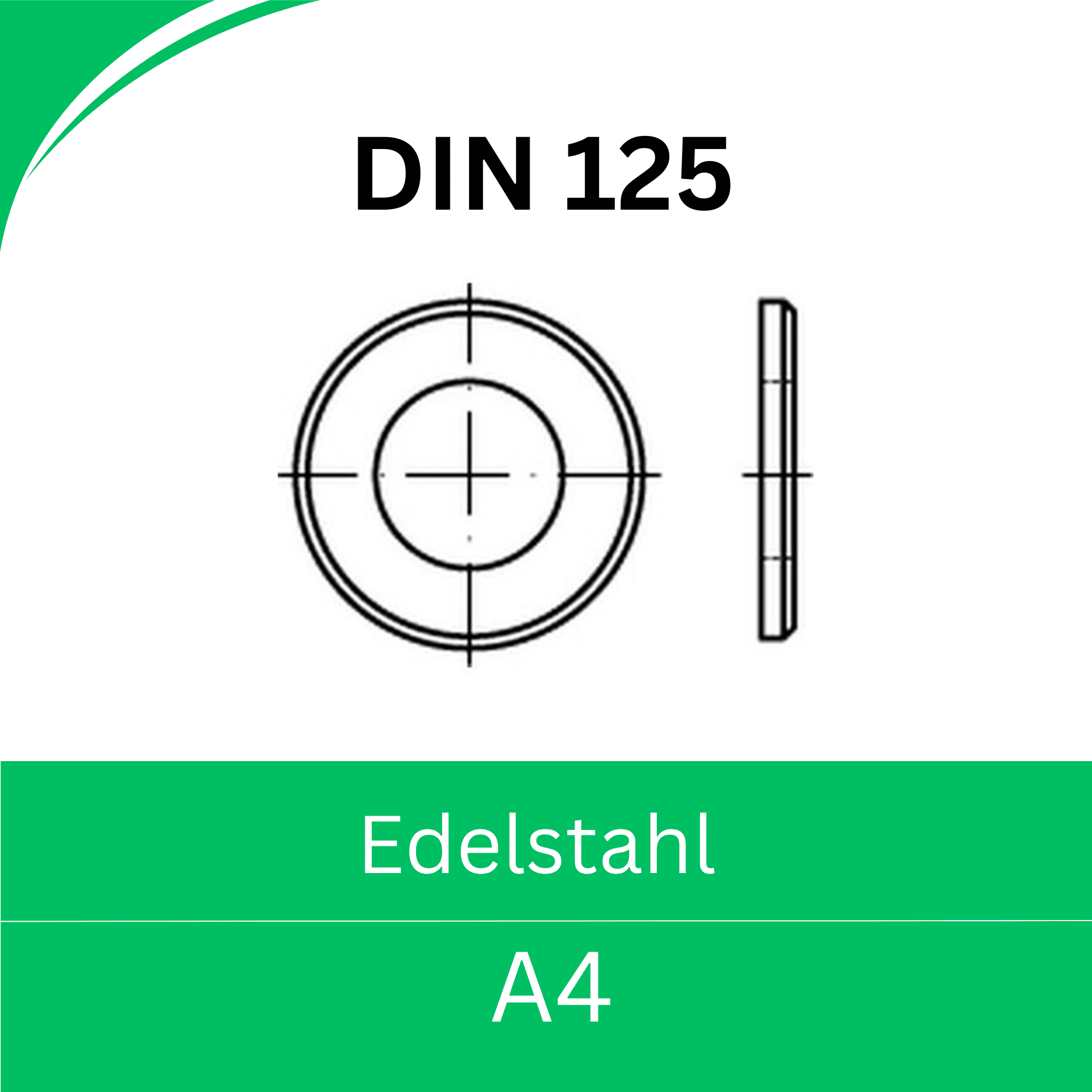Bild für Kategorie DIN 125 ➤ Unterlegscheiben Standard (Edelstahl A4)