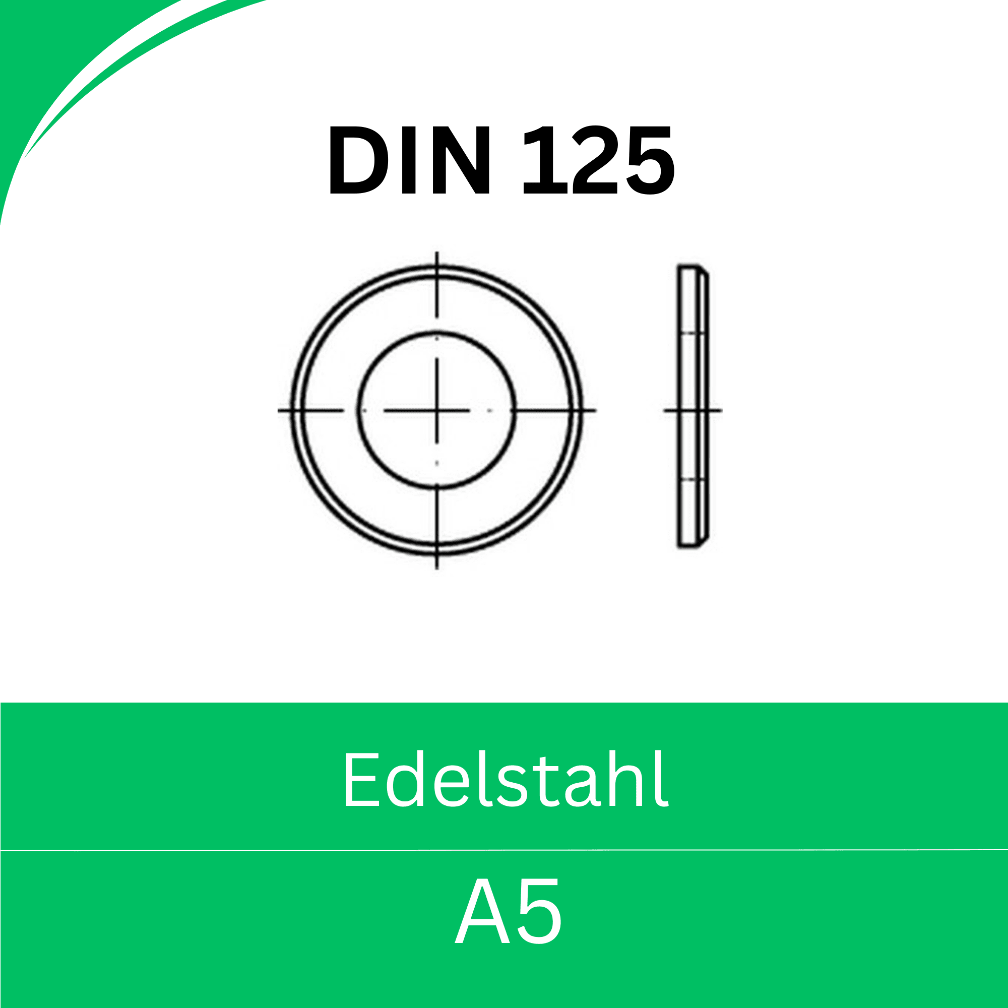 Bild für Kategorie DIN 125 ➤ Unterlegscheiben Standard (Edelstahl A5)
