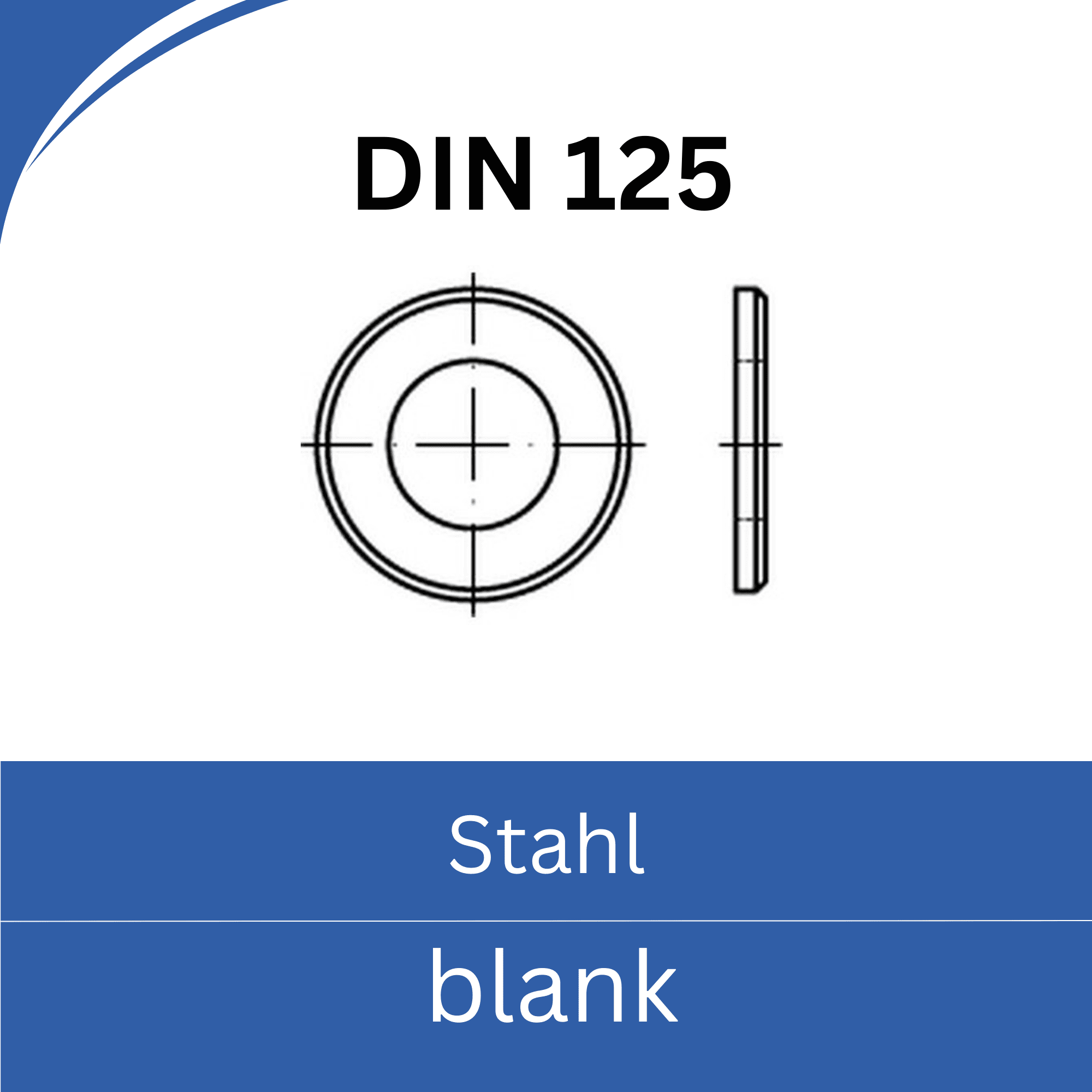 Bild für Kategorie DIN 125 ➤ Unterlegscheiben Standard (Stahl blank)