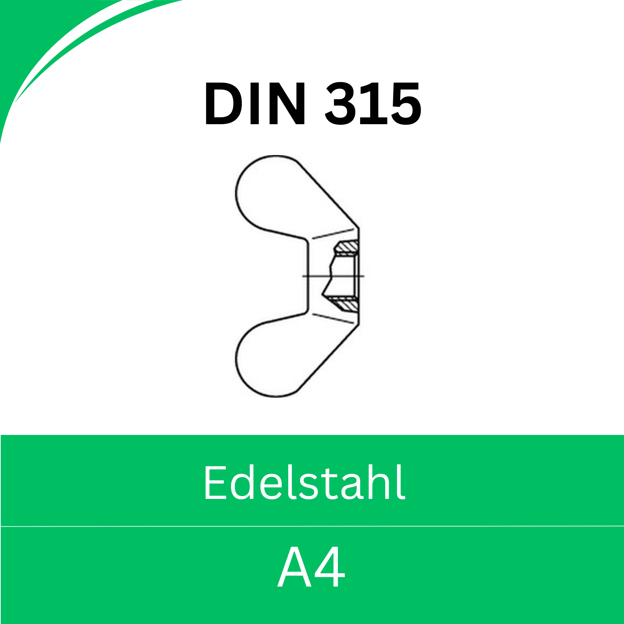 Bild für Kategorie DIN 315 ➤ Flügelmuttern - deutsche Form (Edelstahl A4)