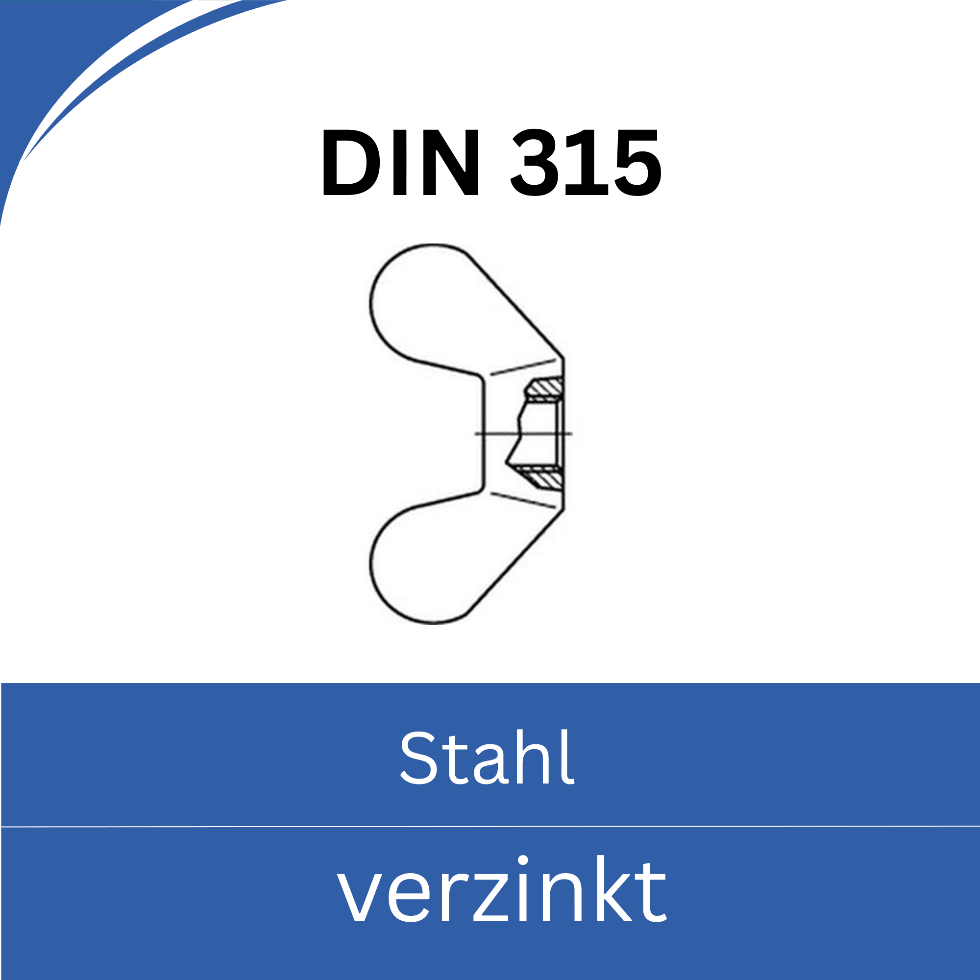 Bild für Kategorie DIN 315 ➤ Flügelmuttern - deutsche Form (Stahl verzinkt)