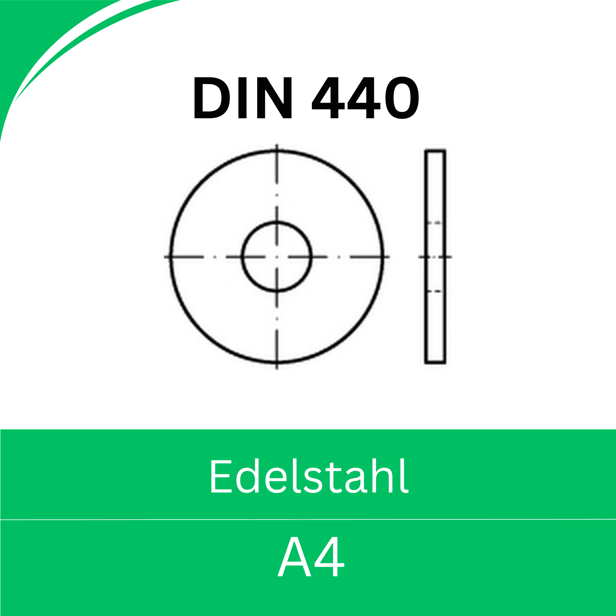 Bild für Kategorie DIN 440 ➤ Stahlscheiben für Holzunterkonstruktionen (Edelstahl A4)