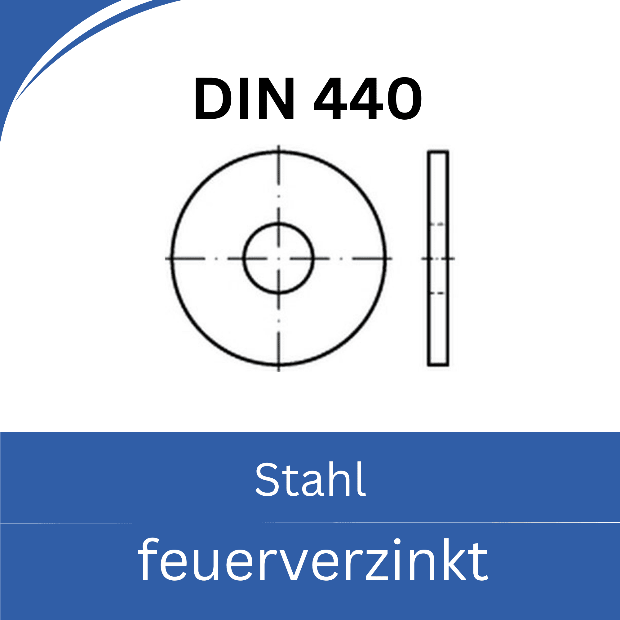 Bild für Kategorie DIN 440 ➤ Stahlscheiben für Holzunterkonstruktionen (Stahl feuerverzinkt)