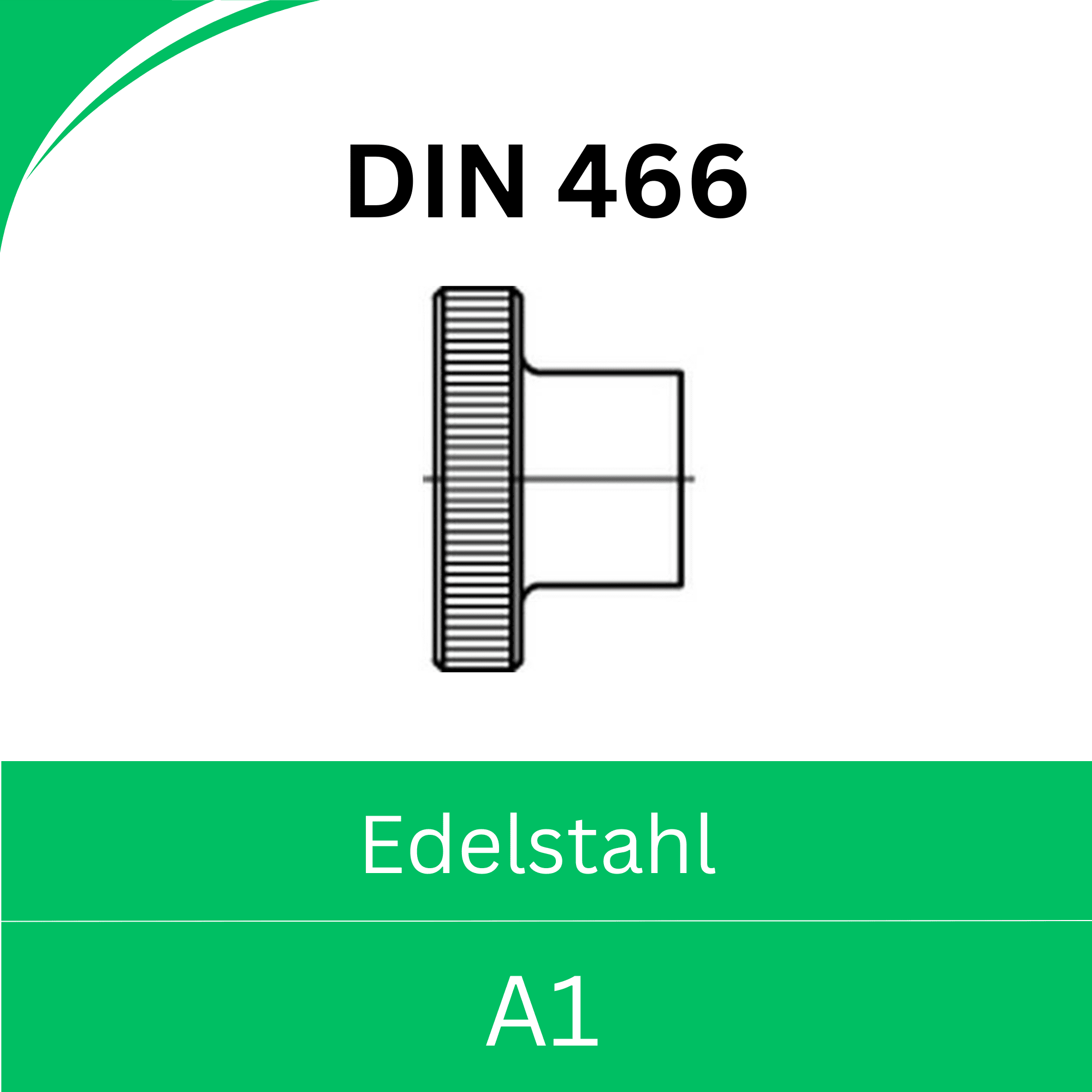 Bild für Kategorie DIN 466 ➤ Rändelmuttern hohe Form (Edelstahl A1)