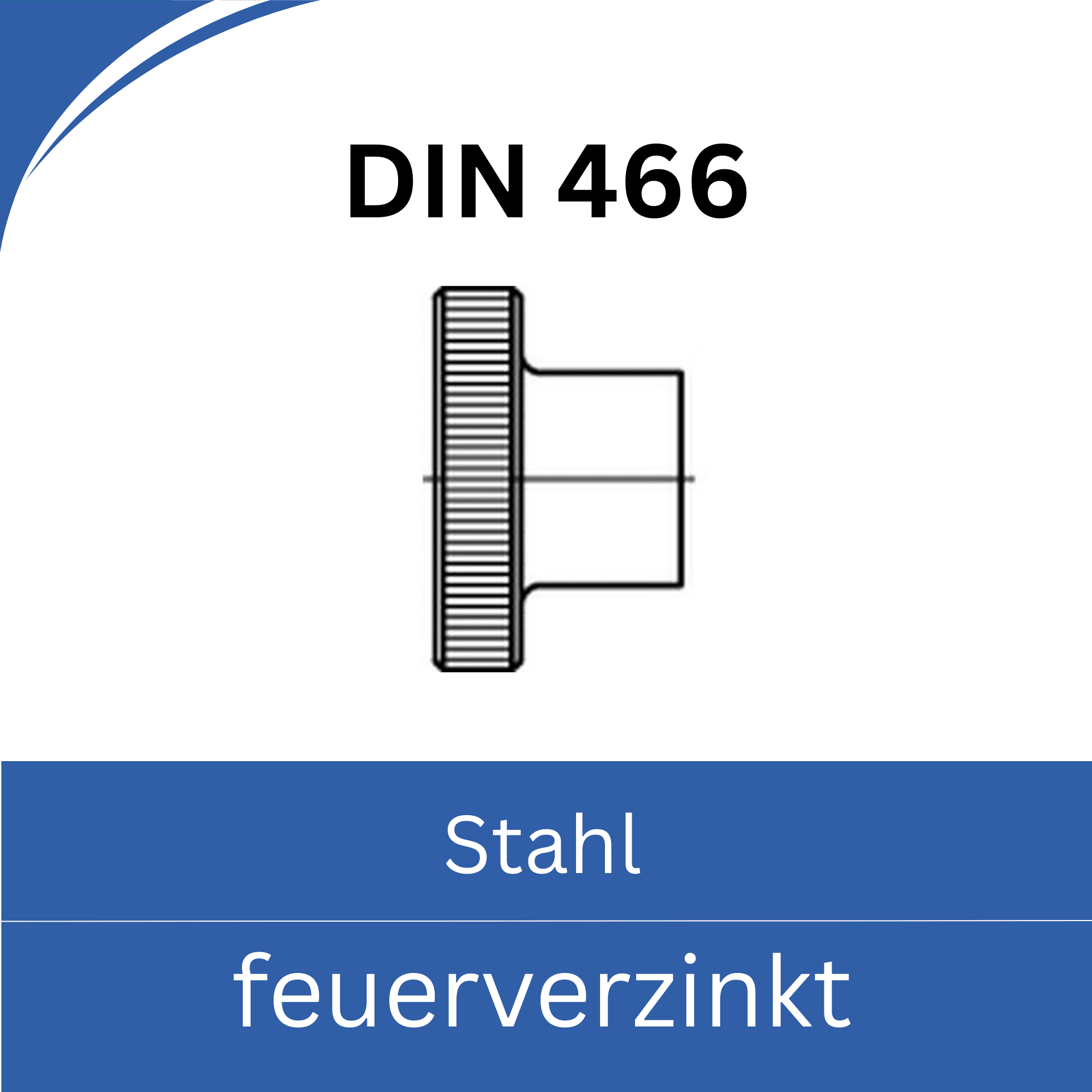Bild für Kategorie DIN 466 ➤ Rändelmuttern hohe Form (Stahl feuerverzinkt)