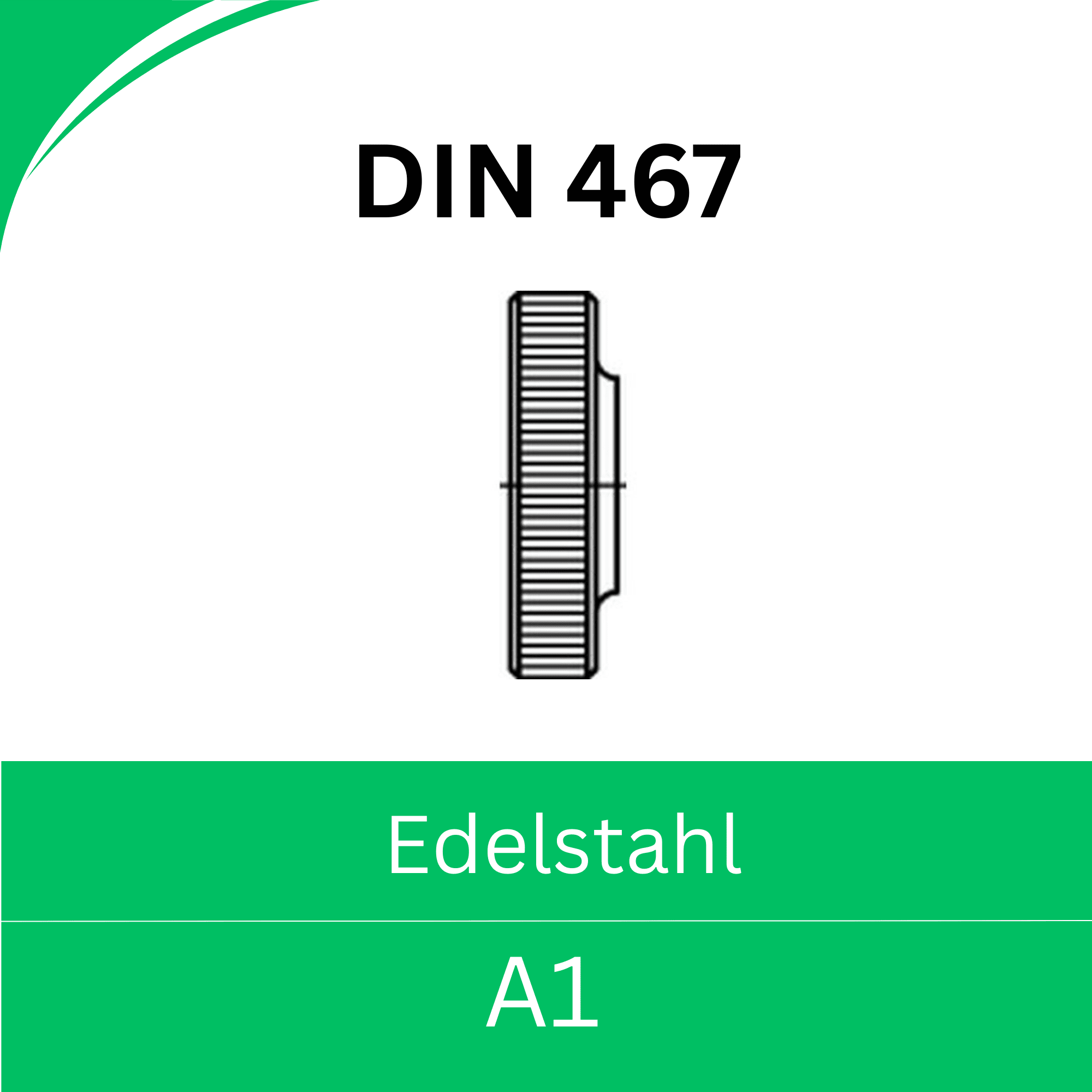 Bild für Kategorie DIN 467 ➤ Rändelmuttern hohe Form (Stahl feuerverzinkt)