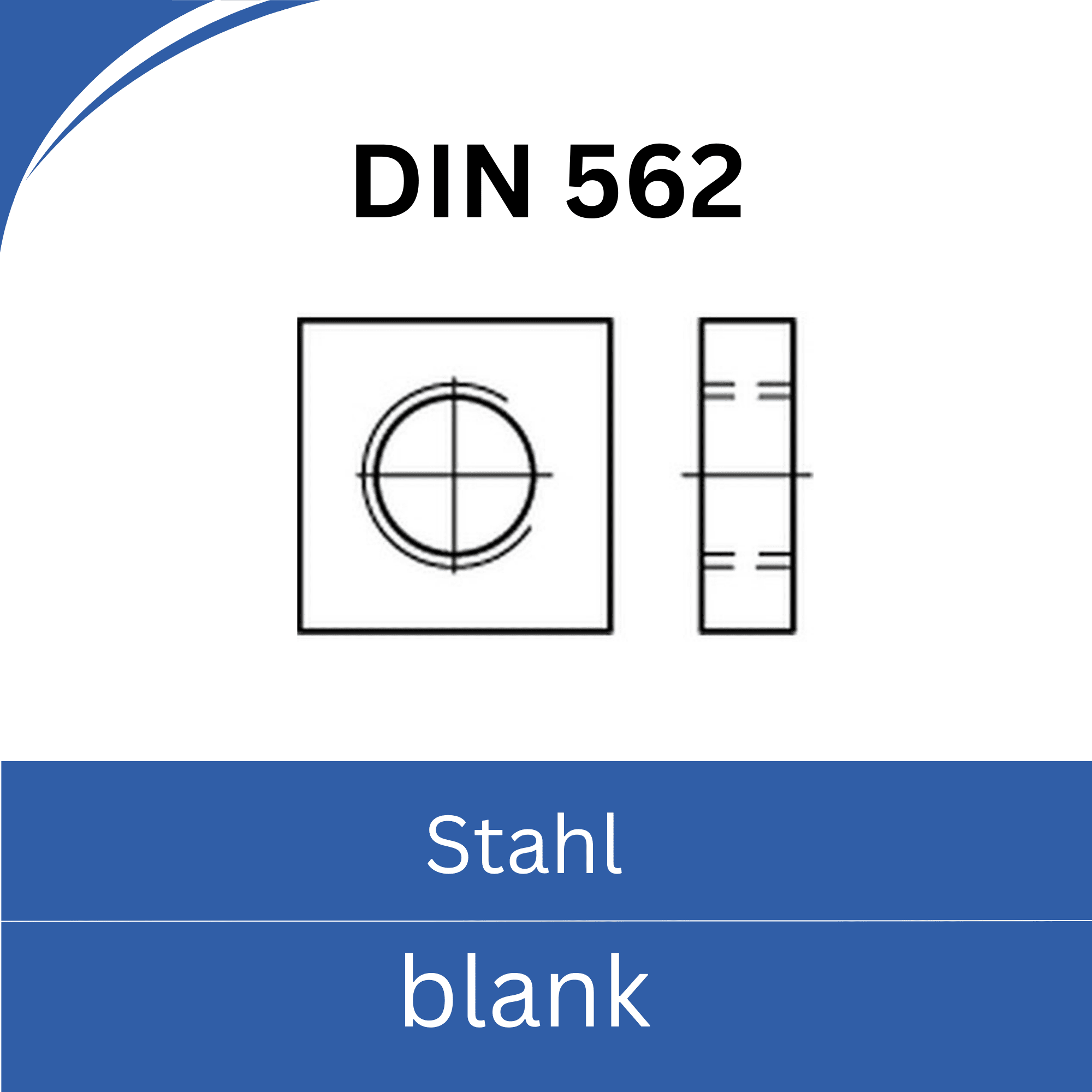 Bild für Kategorie DIN 562 ➤ 4-kant Muttern niedrige Form (Stahl blank)