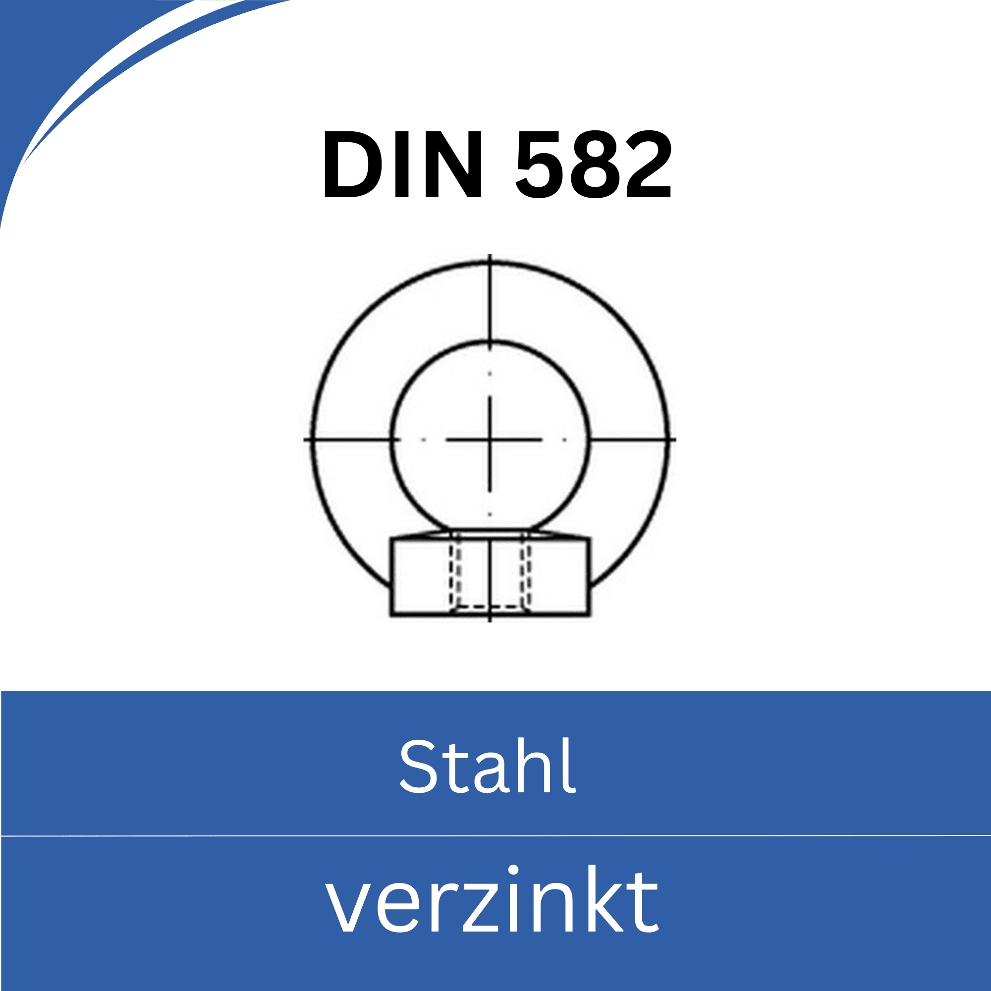Bild für Kategorie DIN 582 ➤ Ringmuttern (C15 Stahl verzinkt)
