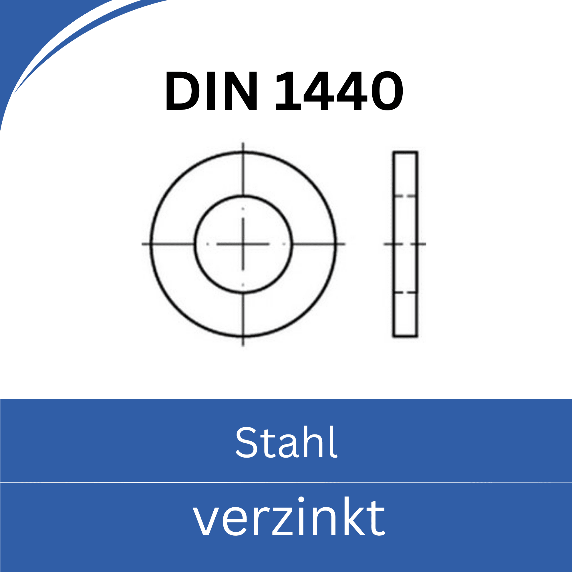 Bild für Kategorie DIN 1440 ➤ Unterlegscheiben für Bolzen (Stahl verzinkt)