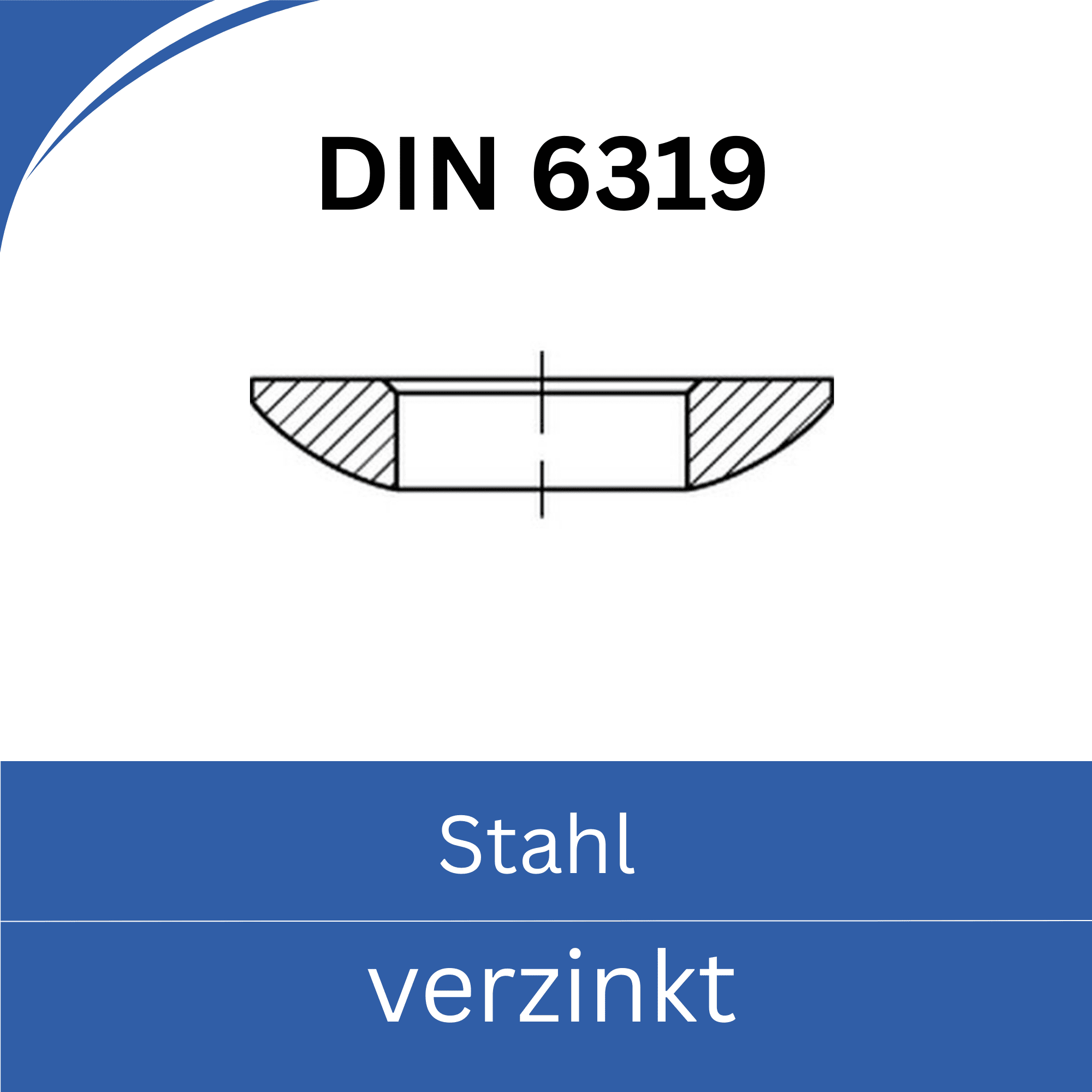 Bild für Kategorie DIN 6319 ➤ Kugelscheiben  Form C (Stahl verzinkt)
