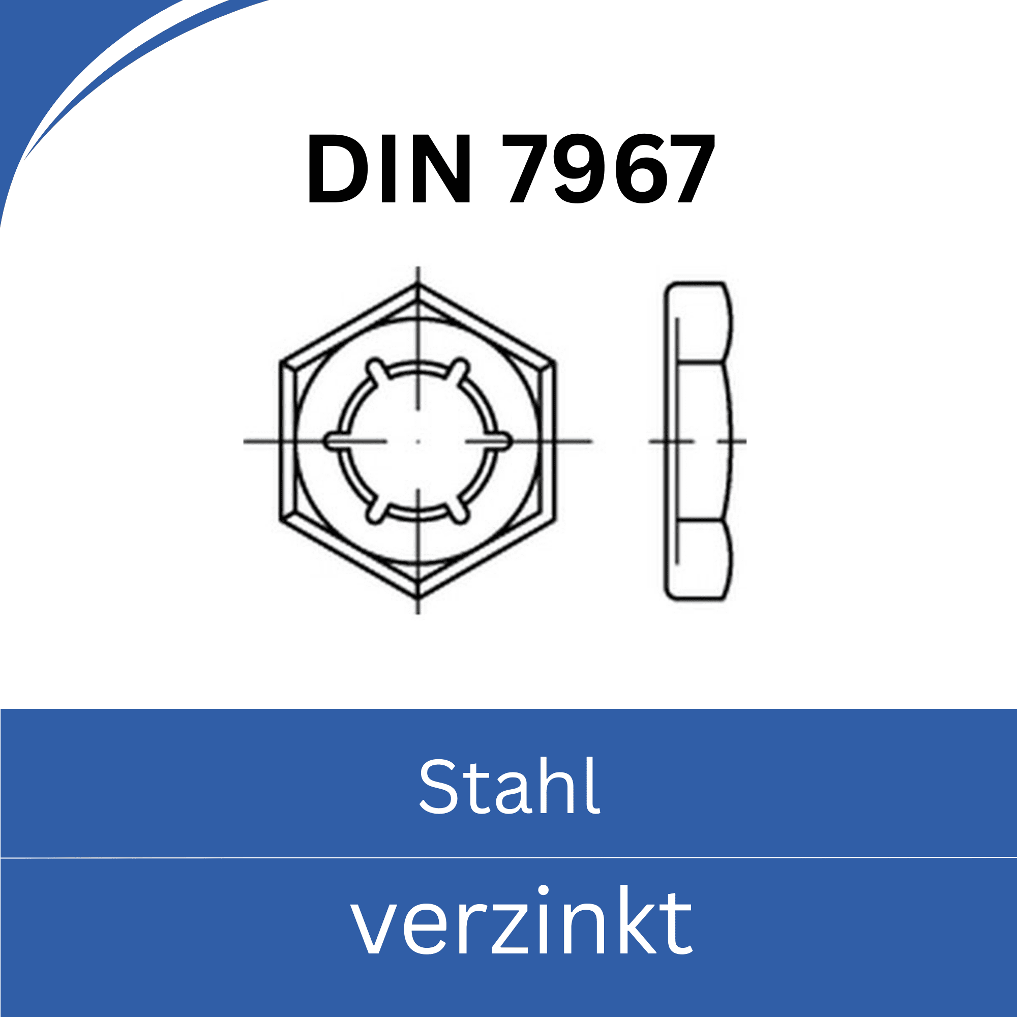 Bild für Kategorie DIN 7967 ➤ Sicherungsmuttern - Palmuttern (Stahl verzinkt)