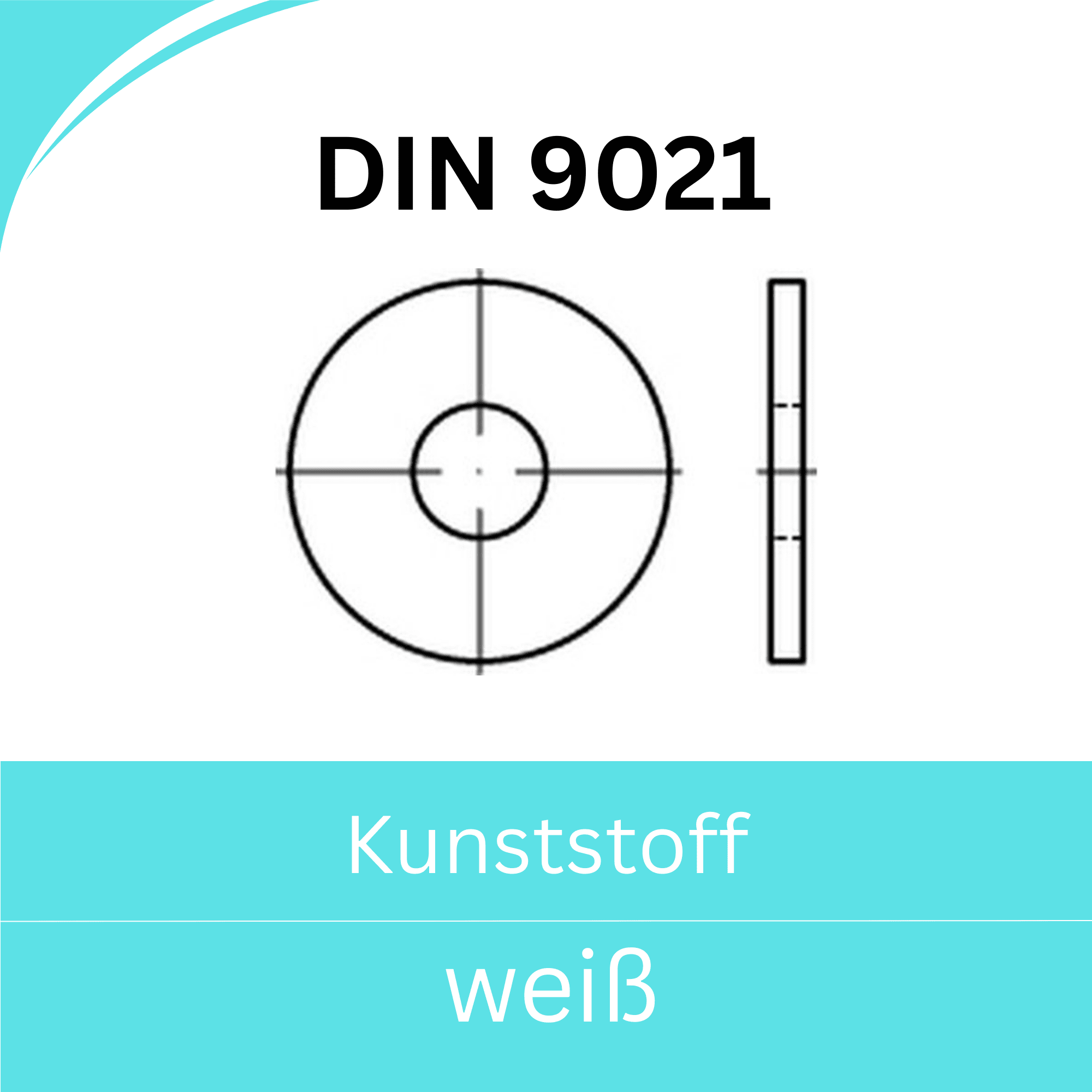 Bild für Kategorie DIN 9021 ➤ Unterlegscheiben großer Außendurchmesser 3d (Kunststoff)