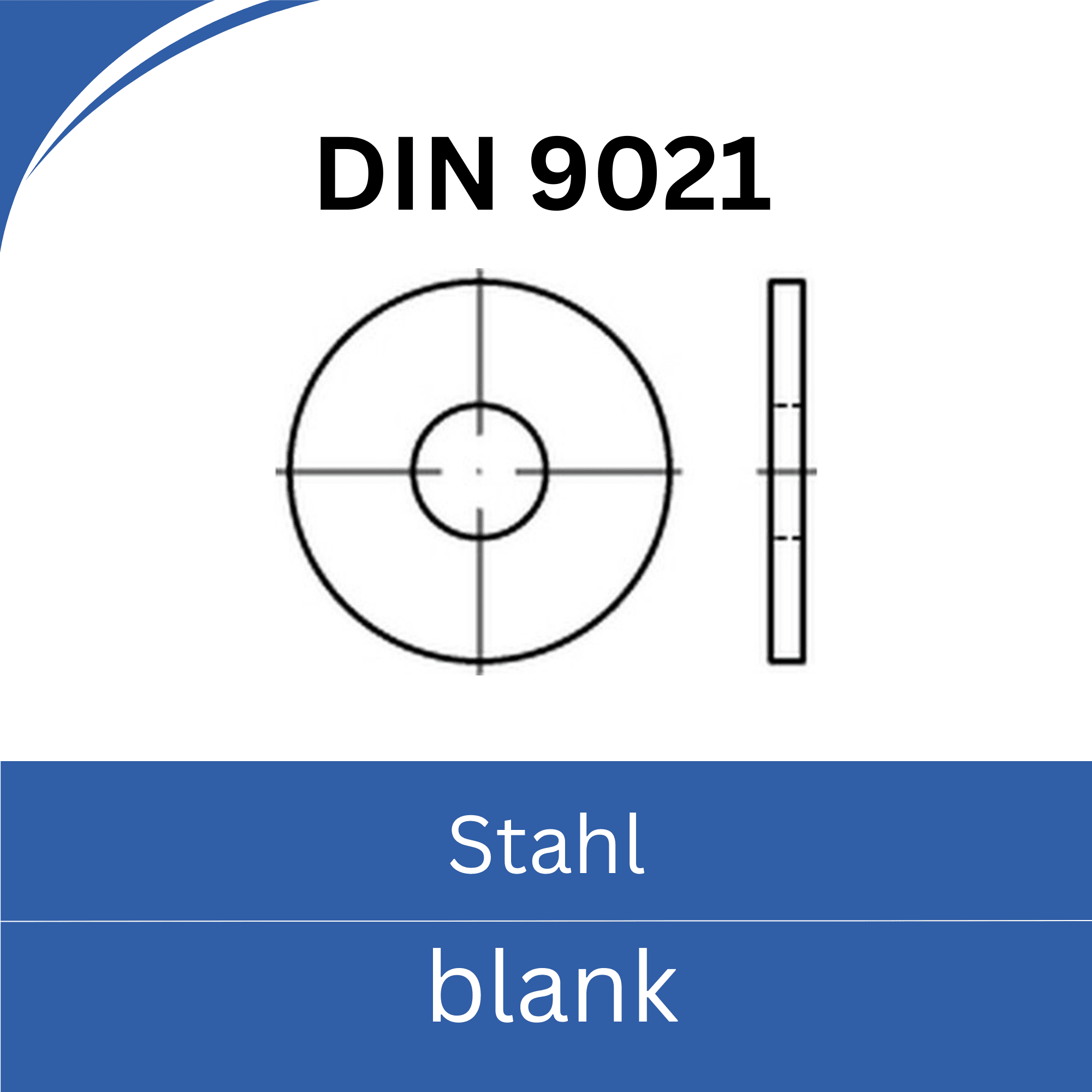 Bild für Kategorie DIN 9021 ➤ Unterlegscheiben großer Außendurchmesser 3d (Stahl blank)