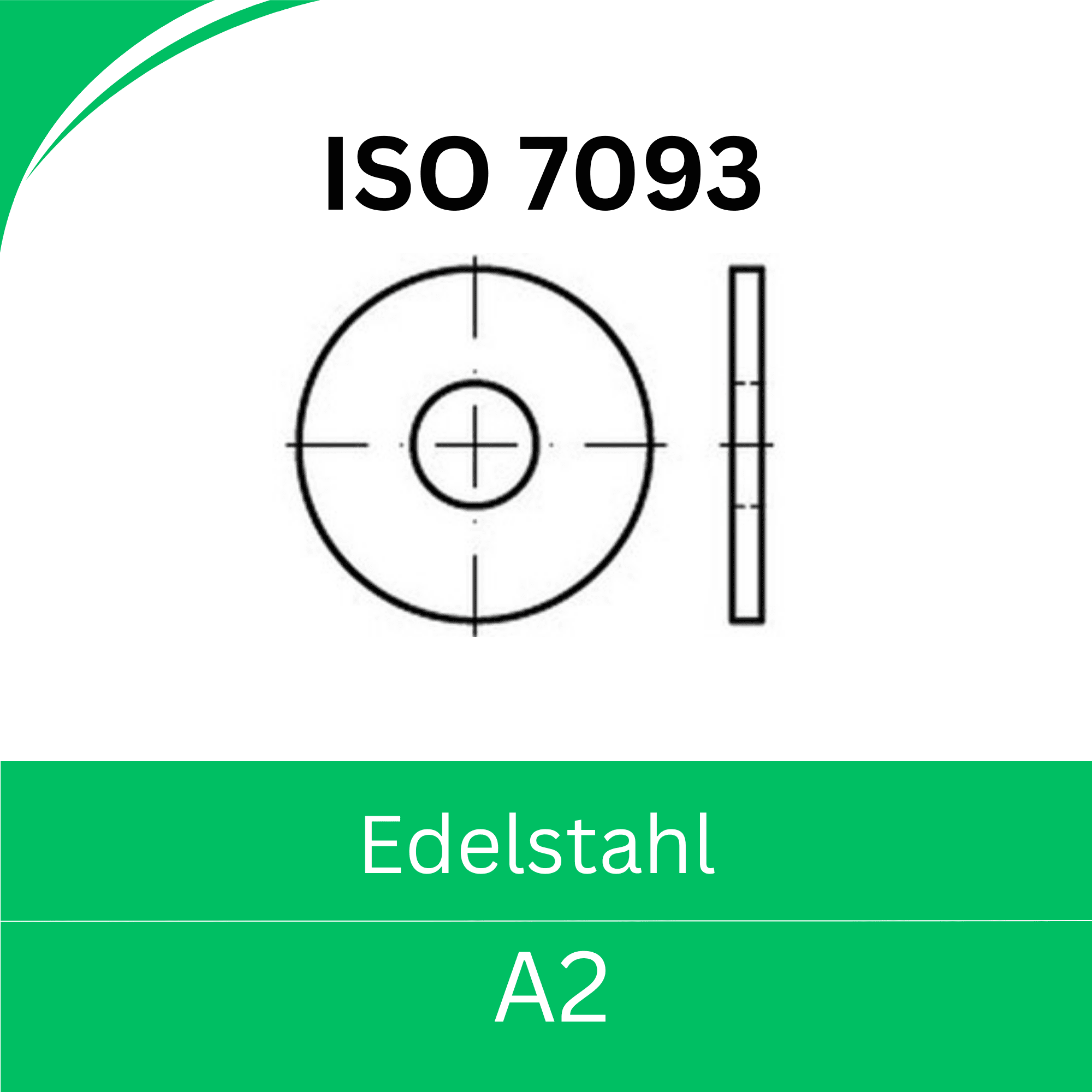 Bild für Kategorie ISO 7093 ➤ Unterlegscheiben großer Außendurchmesser 3d (Edelstahl A2)