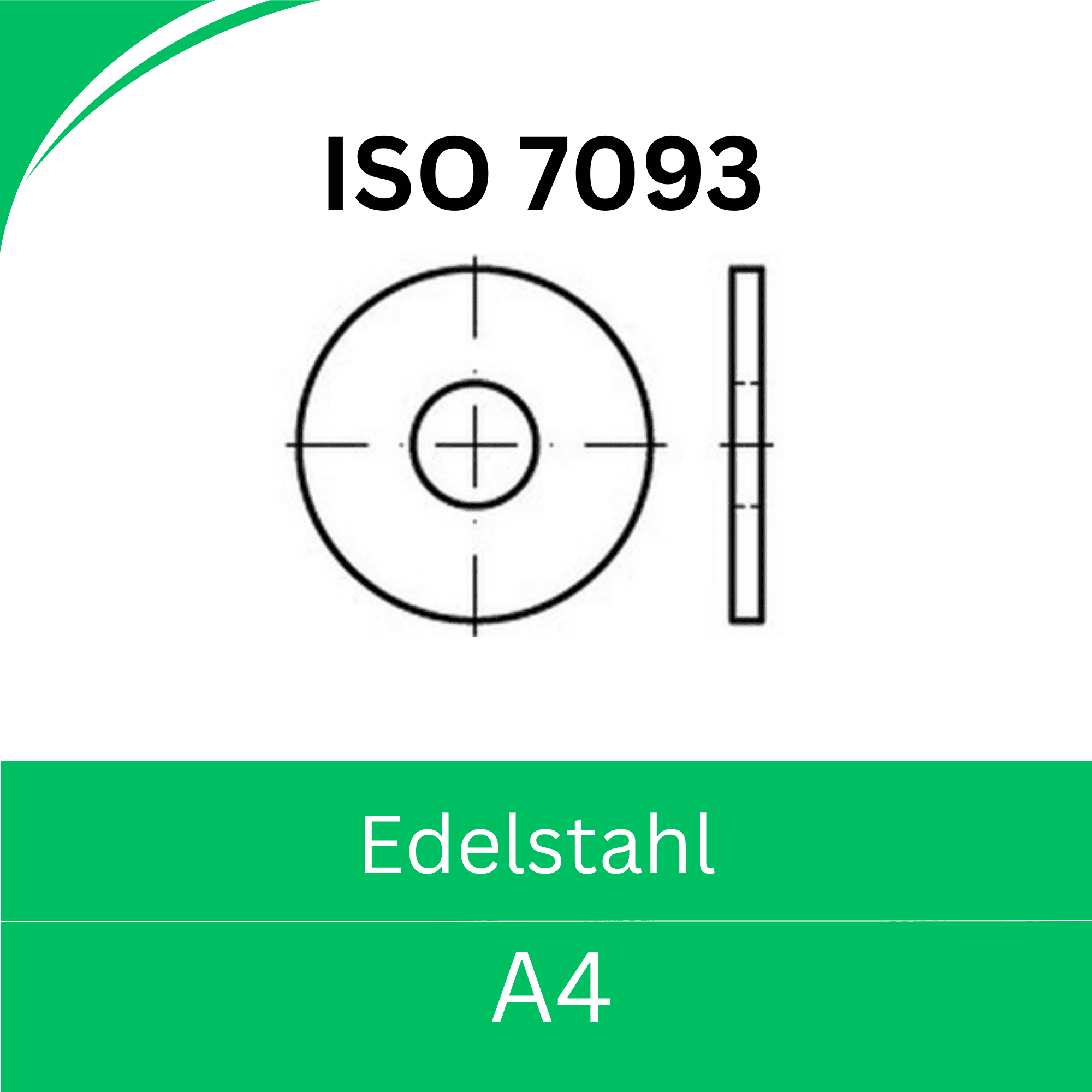 Bild für Kategorie ISO 7093 ➤ Unterlegscheiben großer Außendurchmesser 3d (Edelstahl A4)