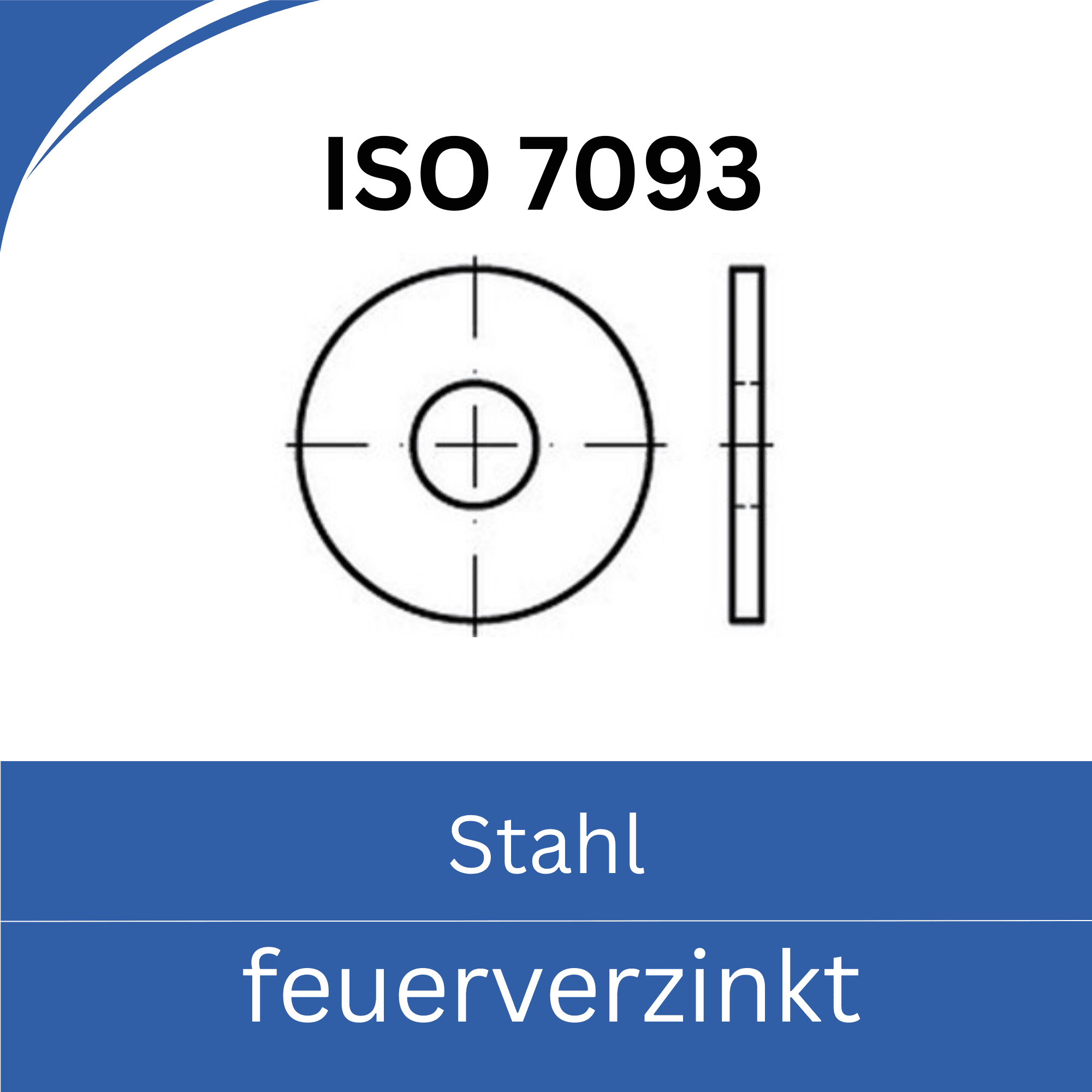 Bild für Kategorie ISO 7093 ➤ Unterlegscheiben großer Außendurchmesser 3d (Stahl feuerverzinkt)