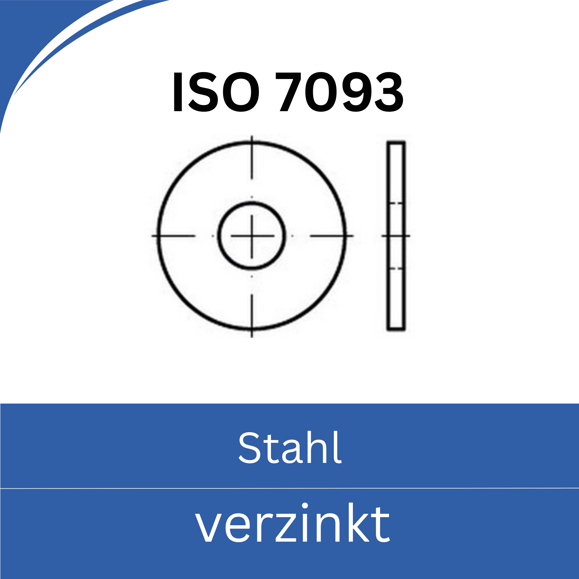 Bild für Kategorie ISO 7093 ➤ Unterlegscheiben großer Außendurchmesser 3d (Stahl verzinkt)
