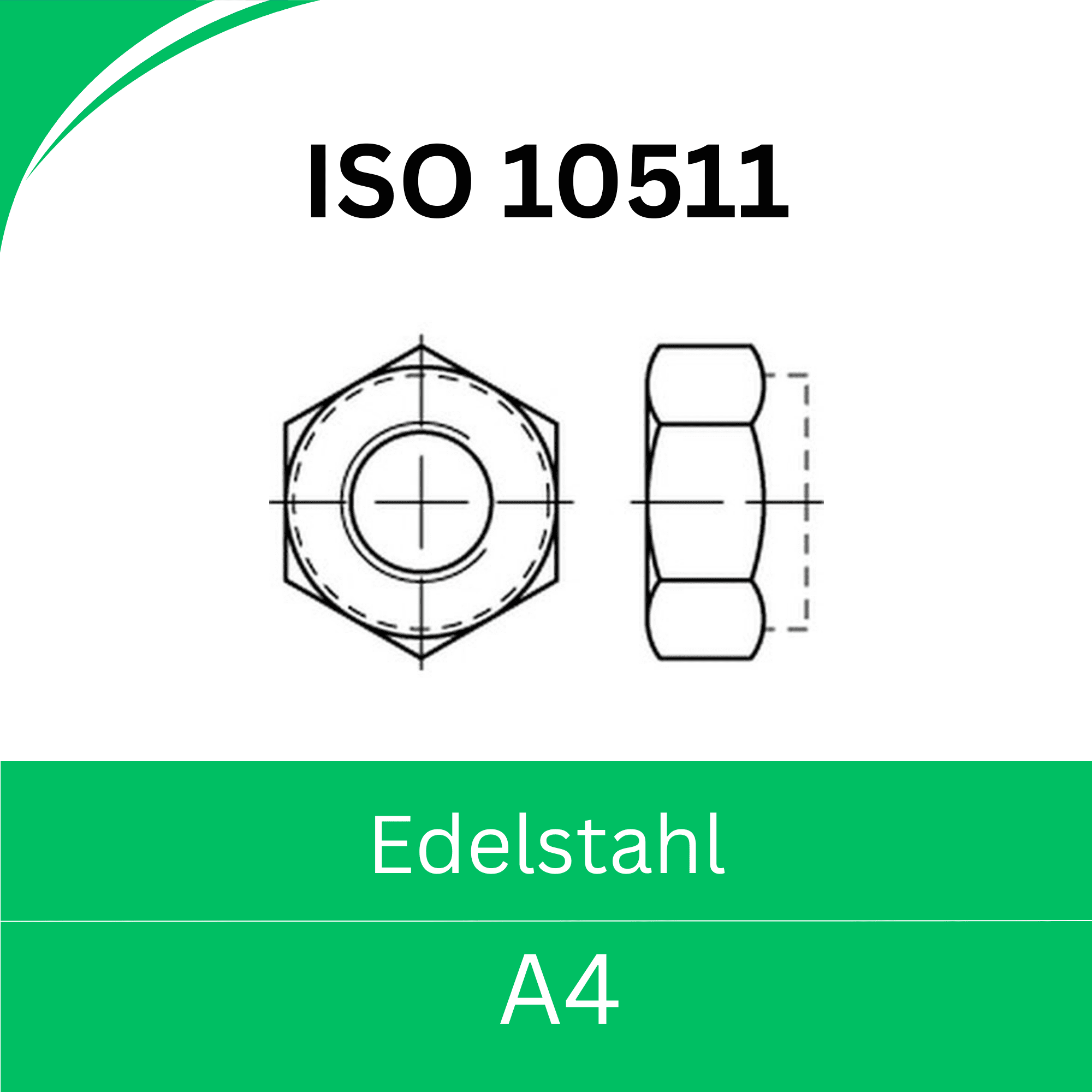 Bild für Kategorie ISO 10511 ➤ Sicherungsmutter Kunststoffring (Edelstahl A4)