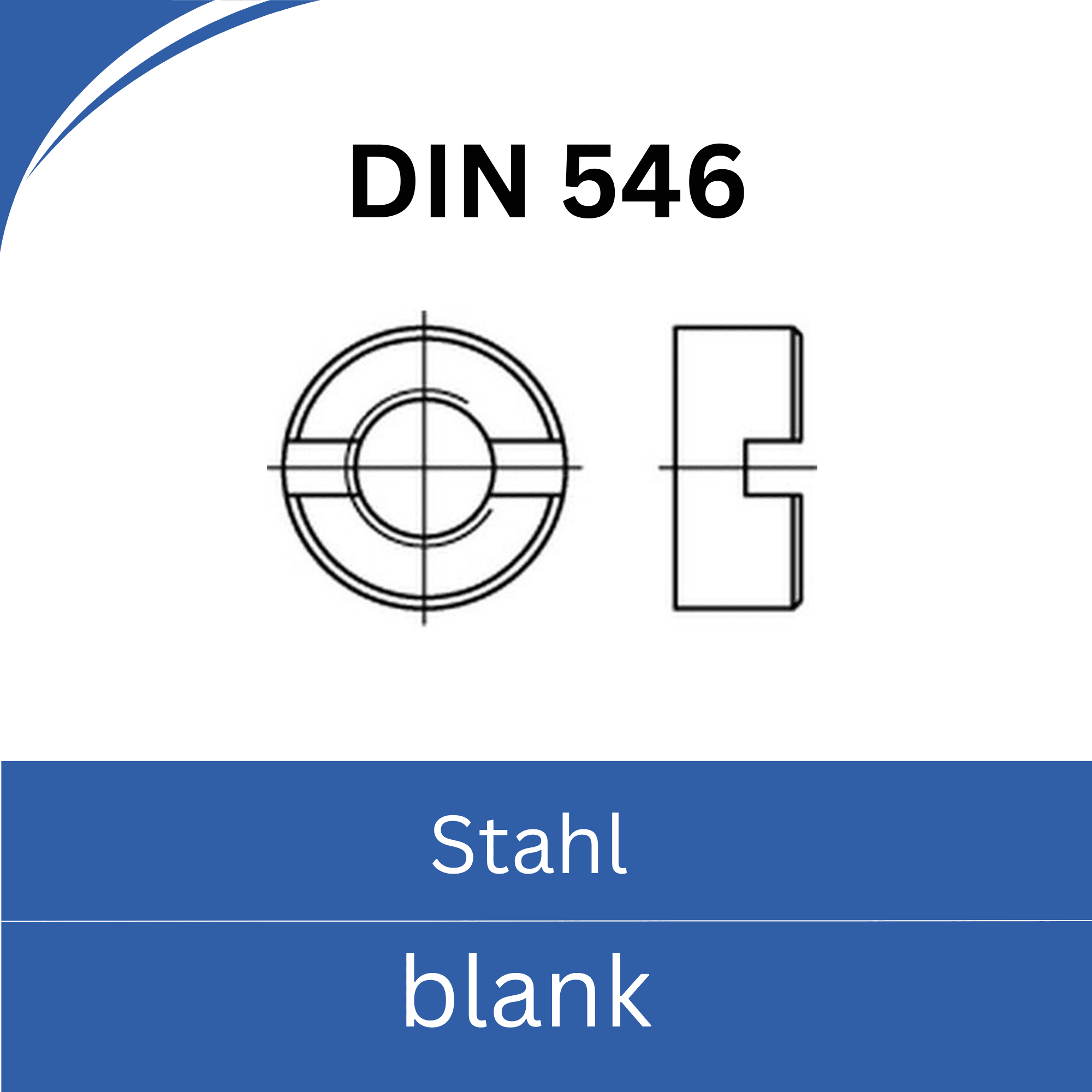 Bild für Kategorie ➤ Kategorie: DIN 546 ➤ Rundmuttern - Schlitzmuttern (Stahl) blank