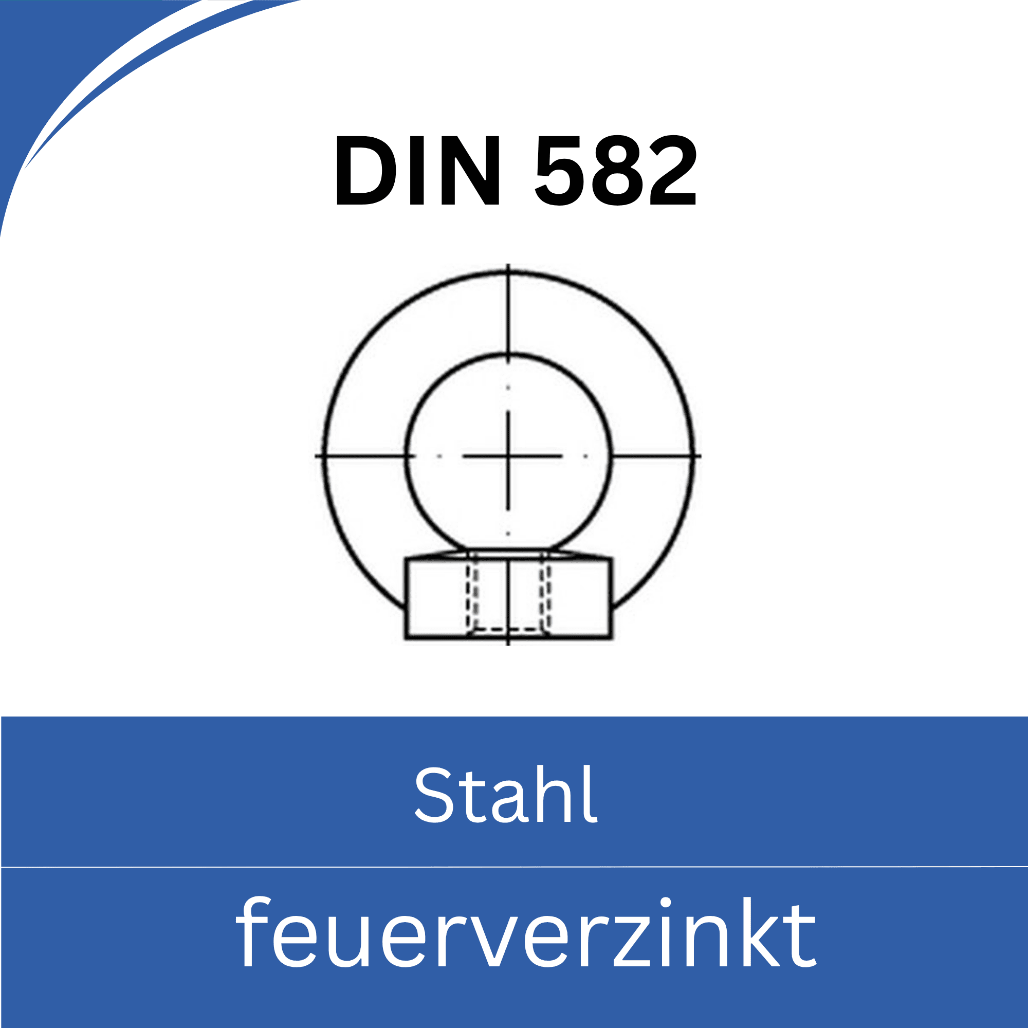 Bild von DIN 582 ➤ Ringmuttern (C15 Stahl feuerverzinkt)