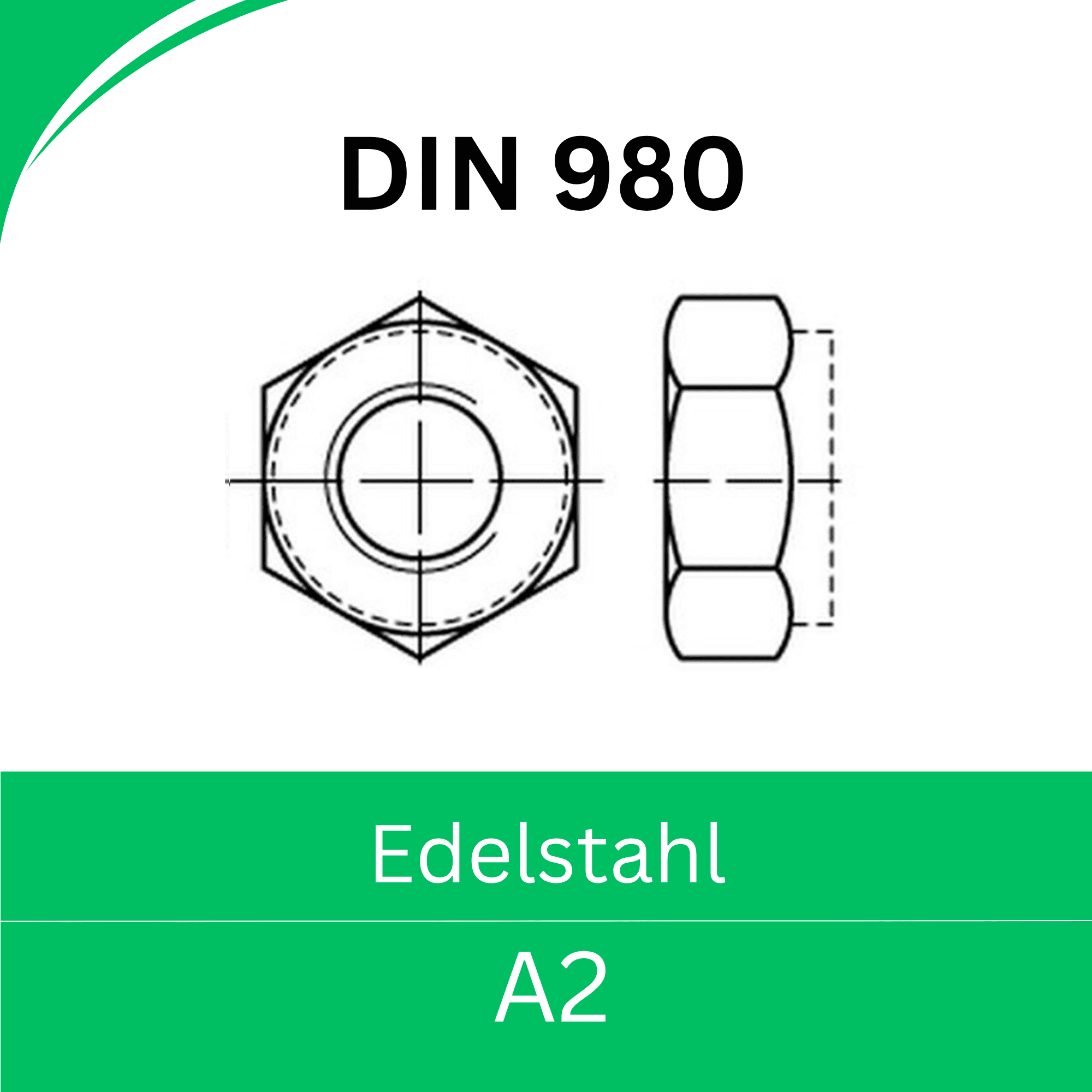 Bild für Kategorie DIN 980 ➤ Sicherungsmutter Ganzmetall (Edelstahl A2)