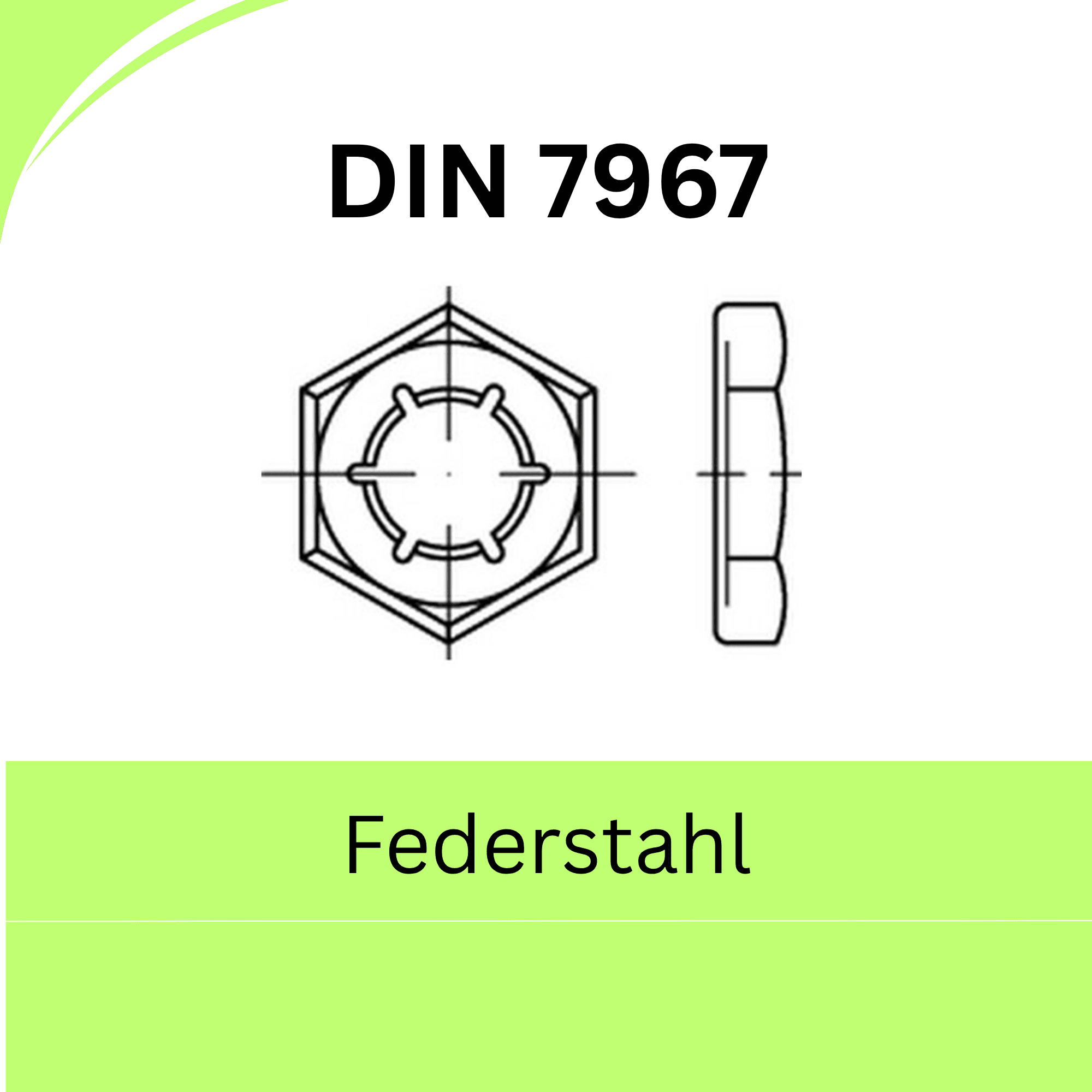 Bild von DIN 7967 ➤ Sicherungsmuttern - Palmuttern (Federstahl)