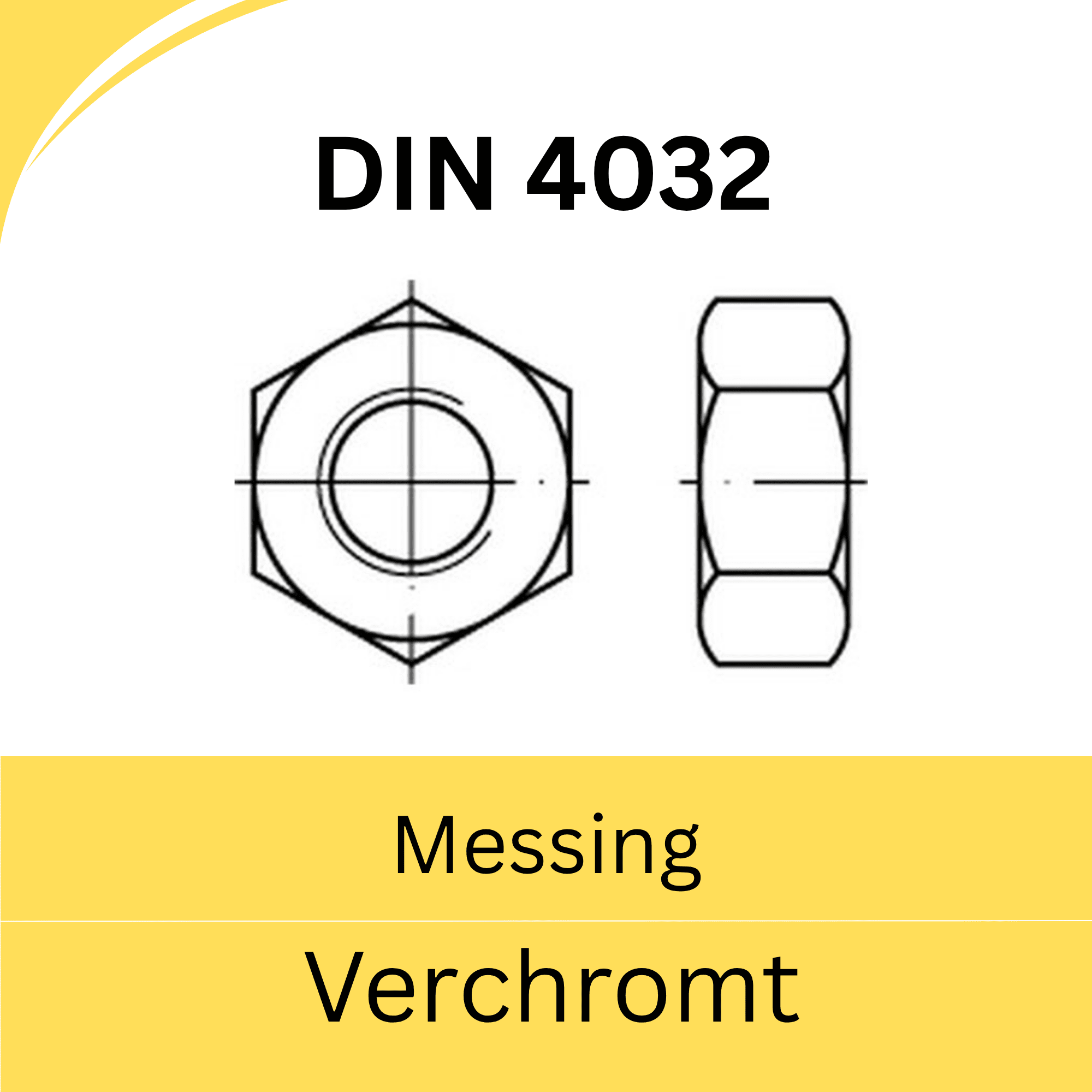 Bild für Kategorie ISO 4032 ➤ Sechskantmuttern (Messing verchromt)