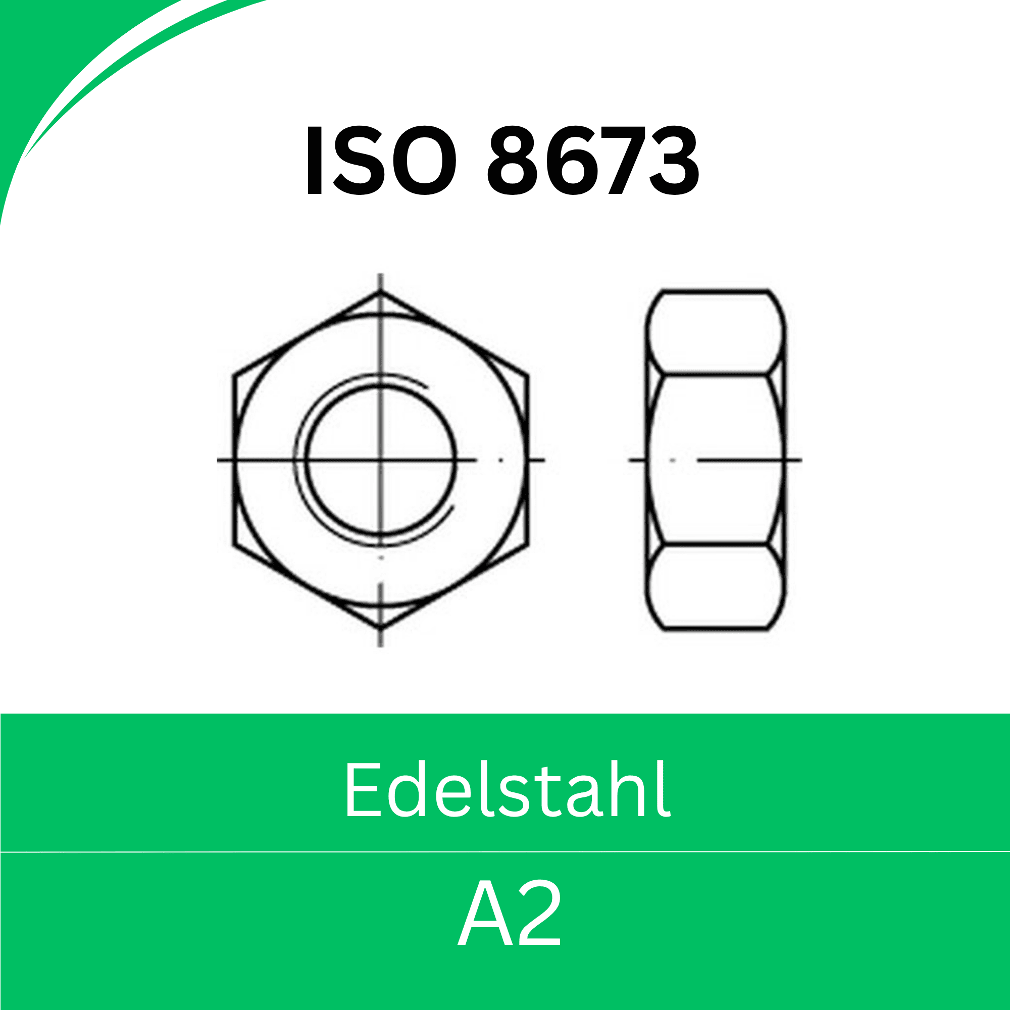 ISO 8673 Muttern Feingewinde (Edelstahl A2)