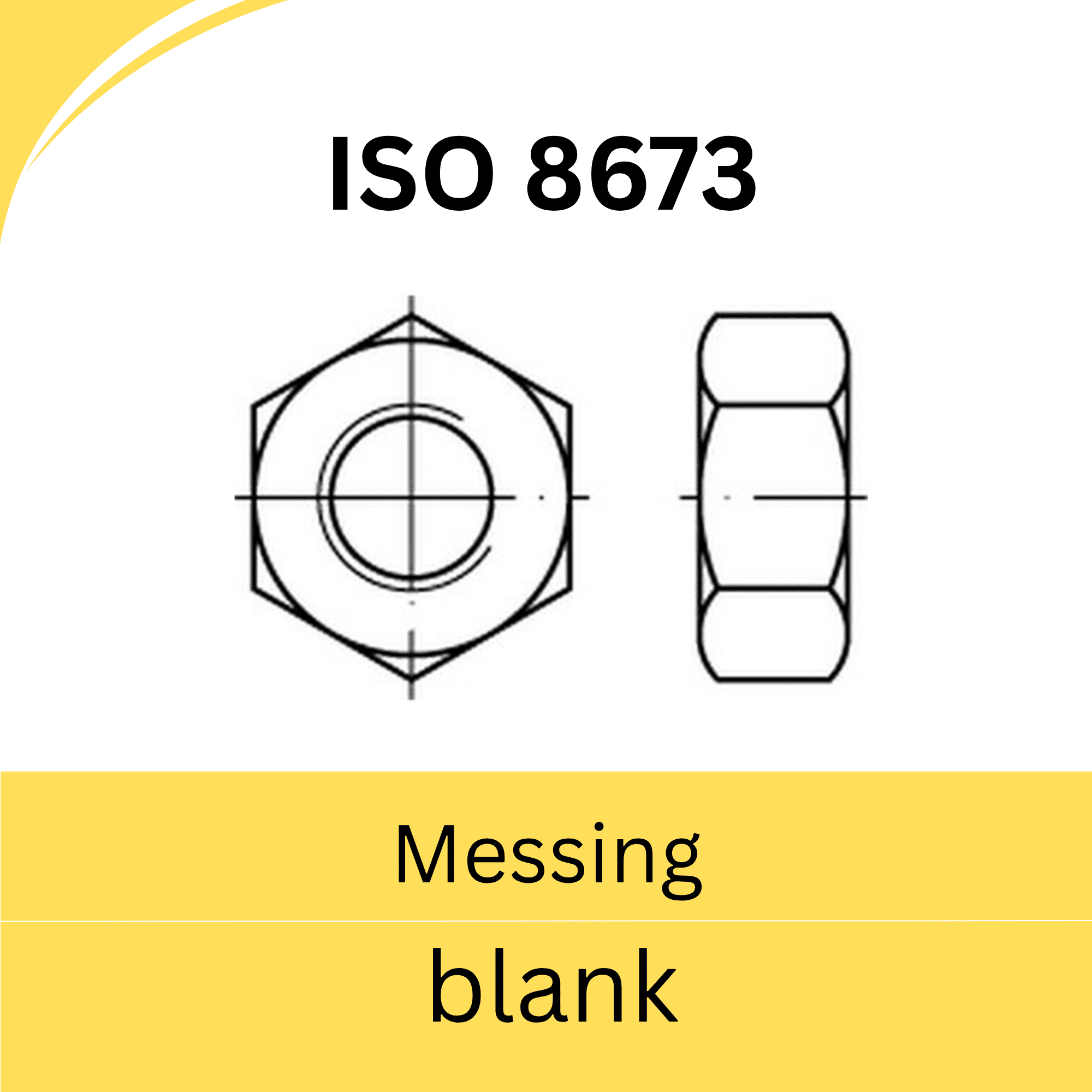 Bild von ISO 8673 Muttern ➤ Feingewinde (Messing blank)