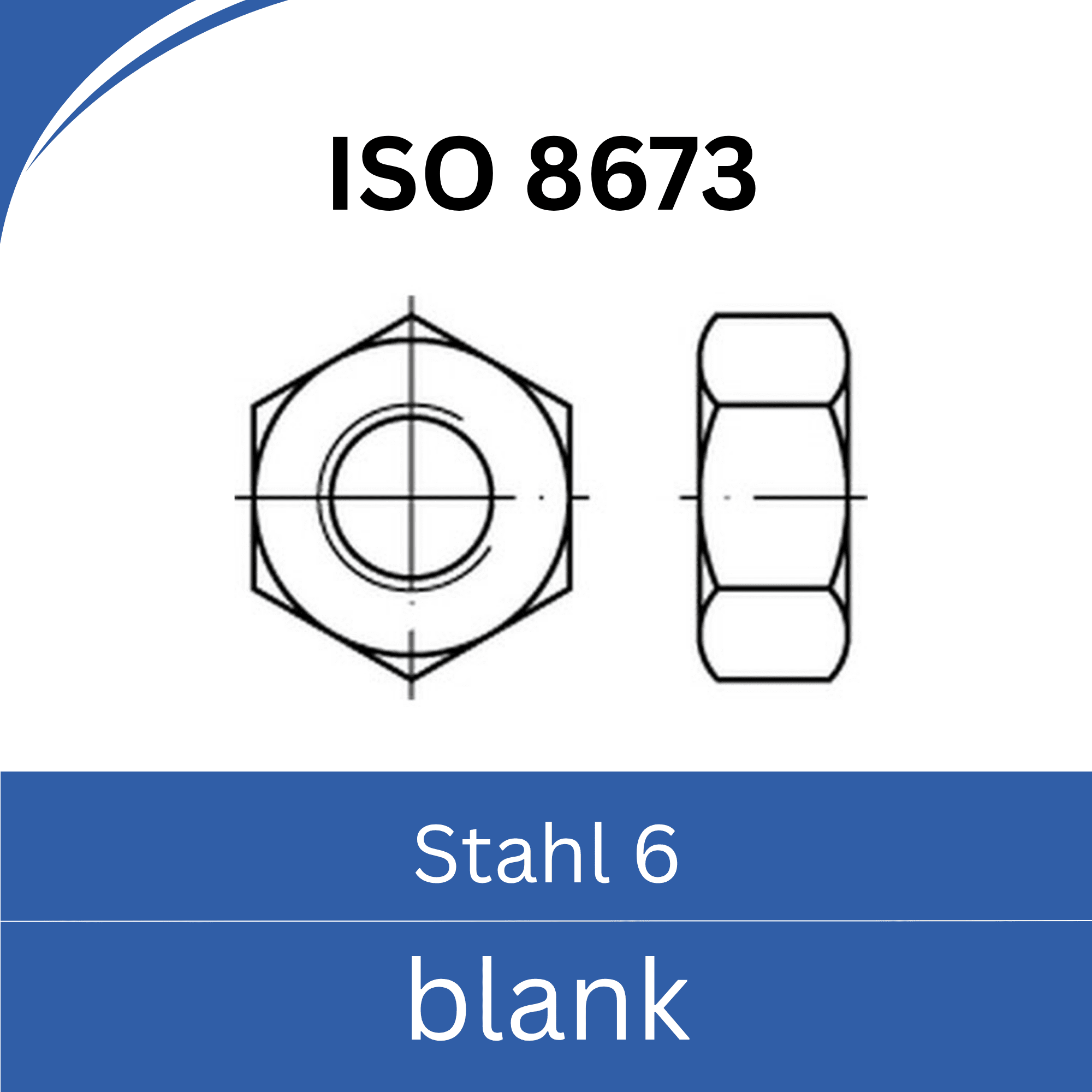 Bild von ISO 8673 Muttern ➤ Feingewinde (Stahl 6. blank)