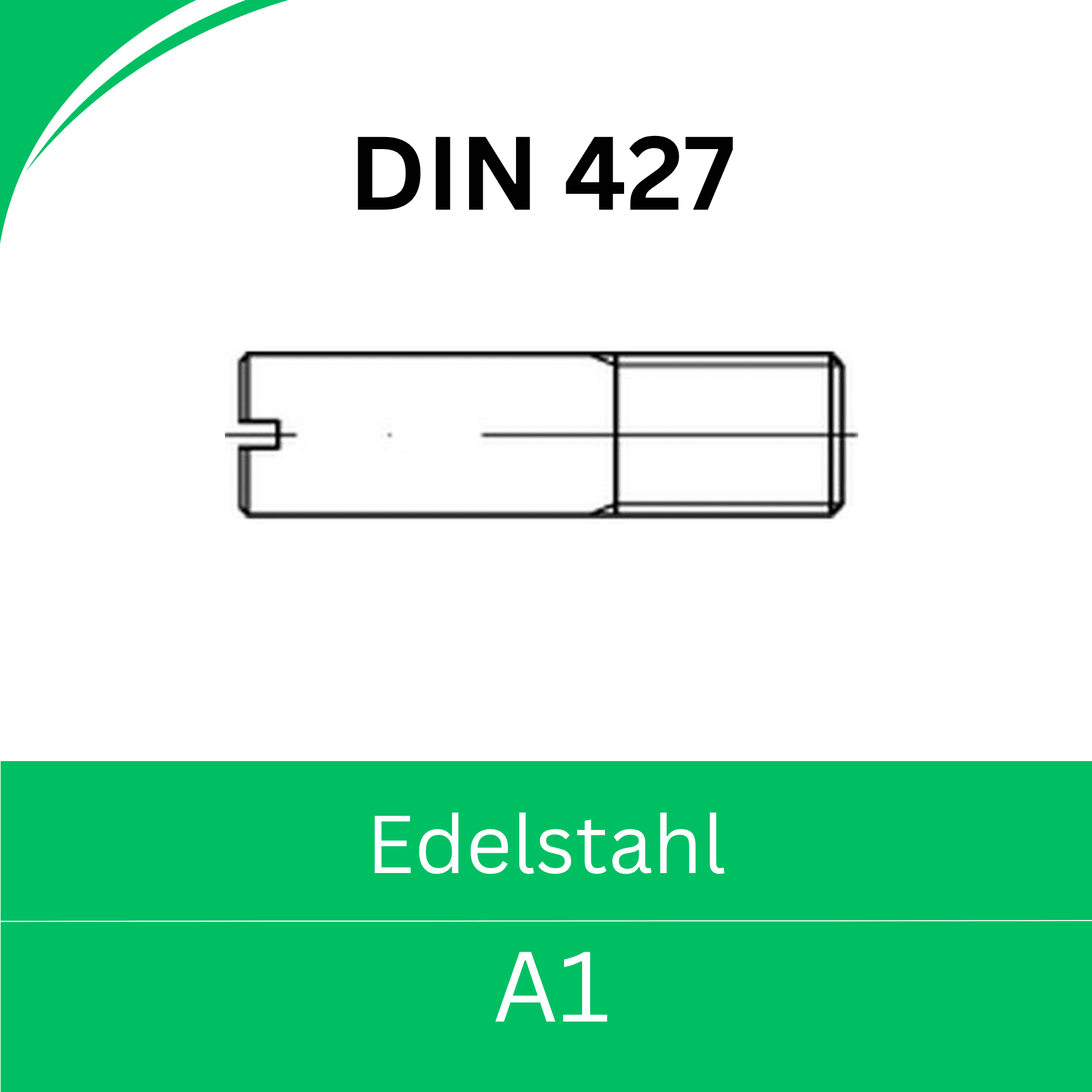 Bild für Kategorie ➤ Kategorie: DIN 427 Edelstahl (A1) 