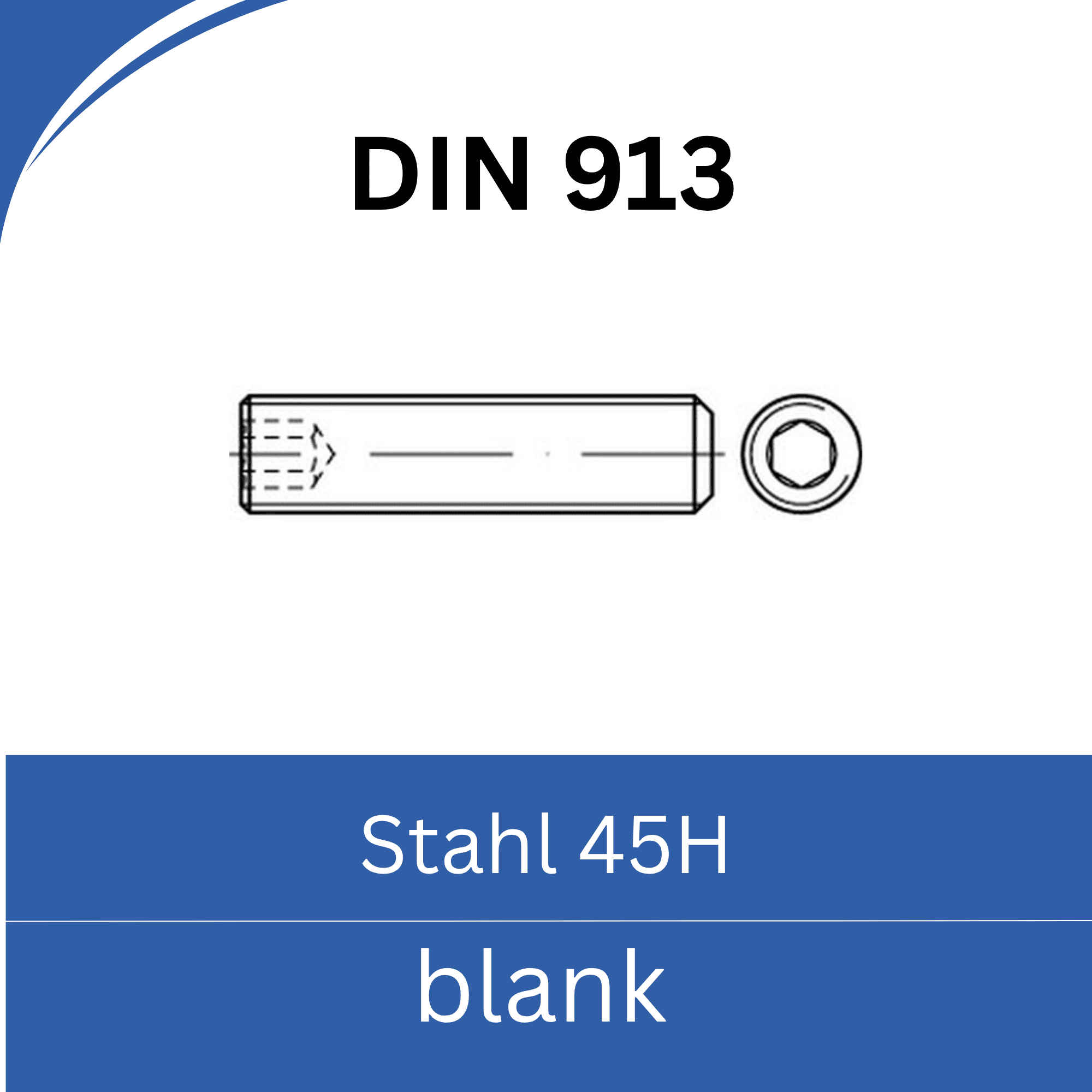 Bild für Kategorie ➤ Kategorie: DIN 913 Stahl (45H) blank