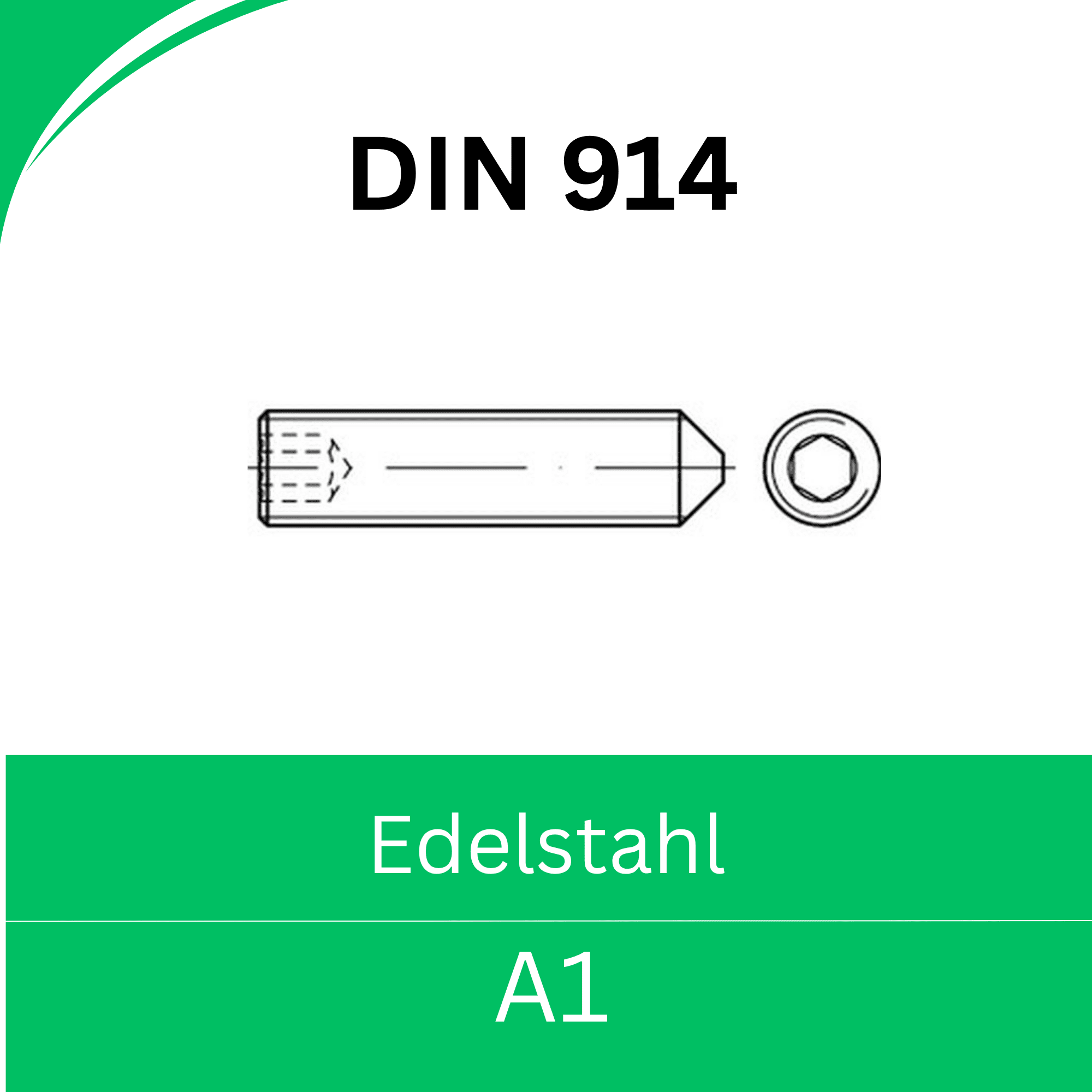 Bild für Kategorie ➤ Kategorie: DIN 914 Edelstahl (A1) 