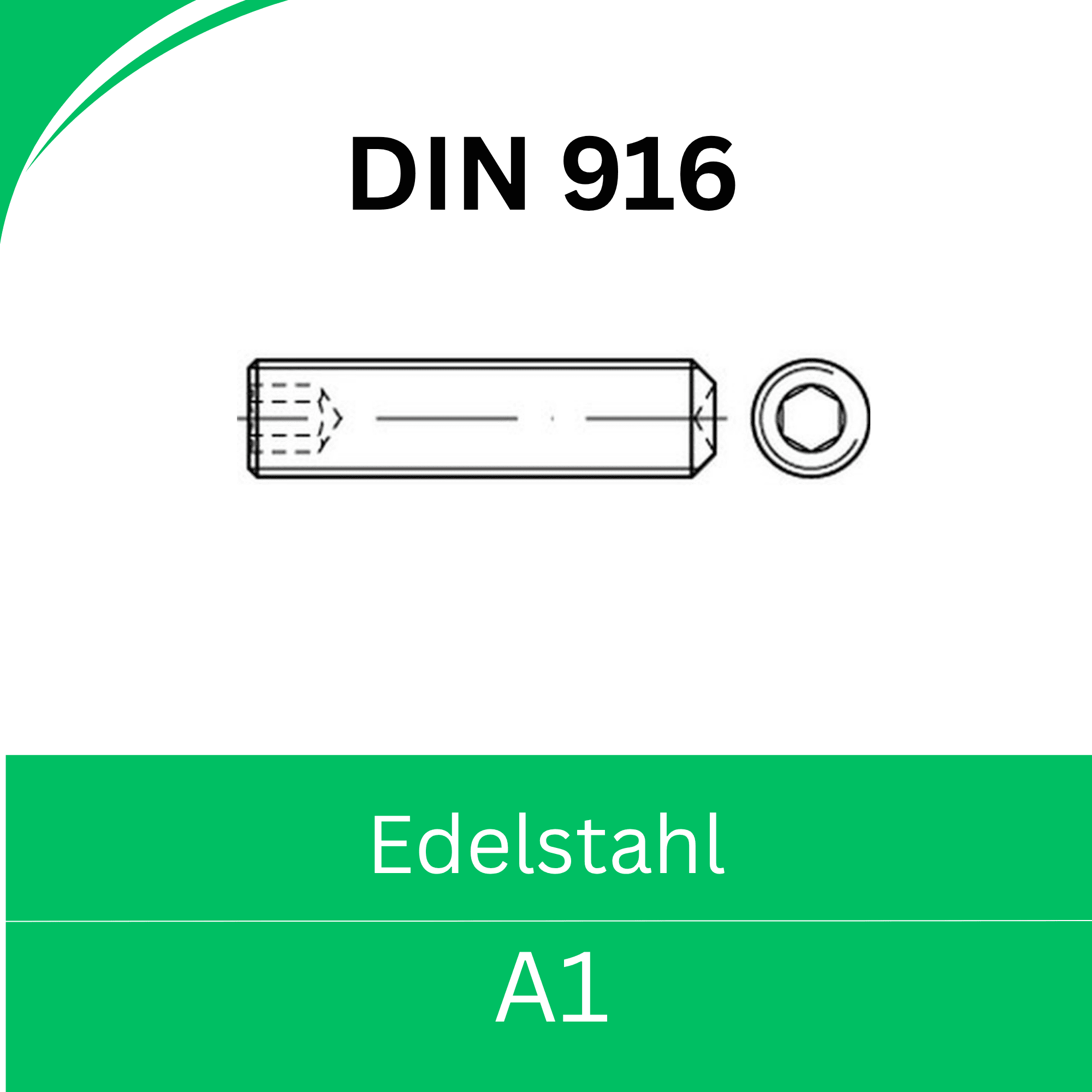 Bild für Kategorie ➤ Kategorie: DIN 916 Edelstahl (A1) 