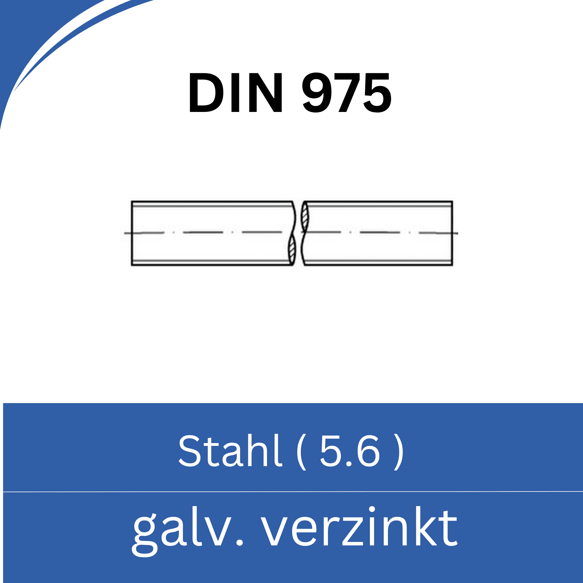 Bild von ➤ Kategorie: DIN 975 Stahl (5.6) galv. verzinkt