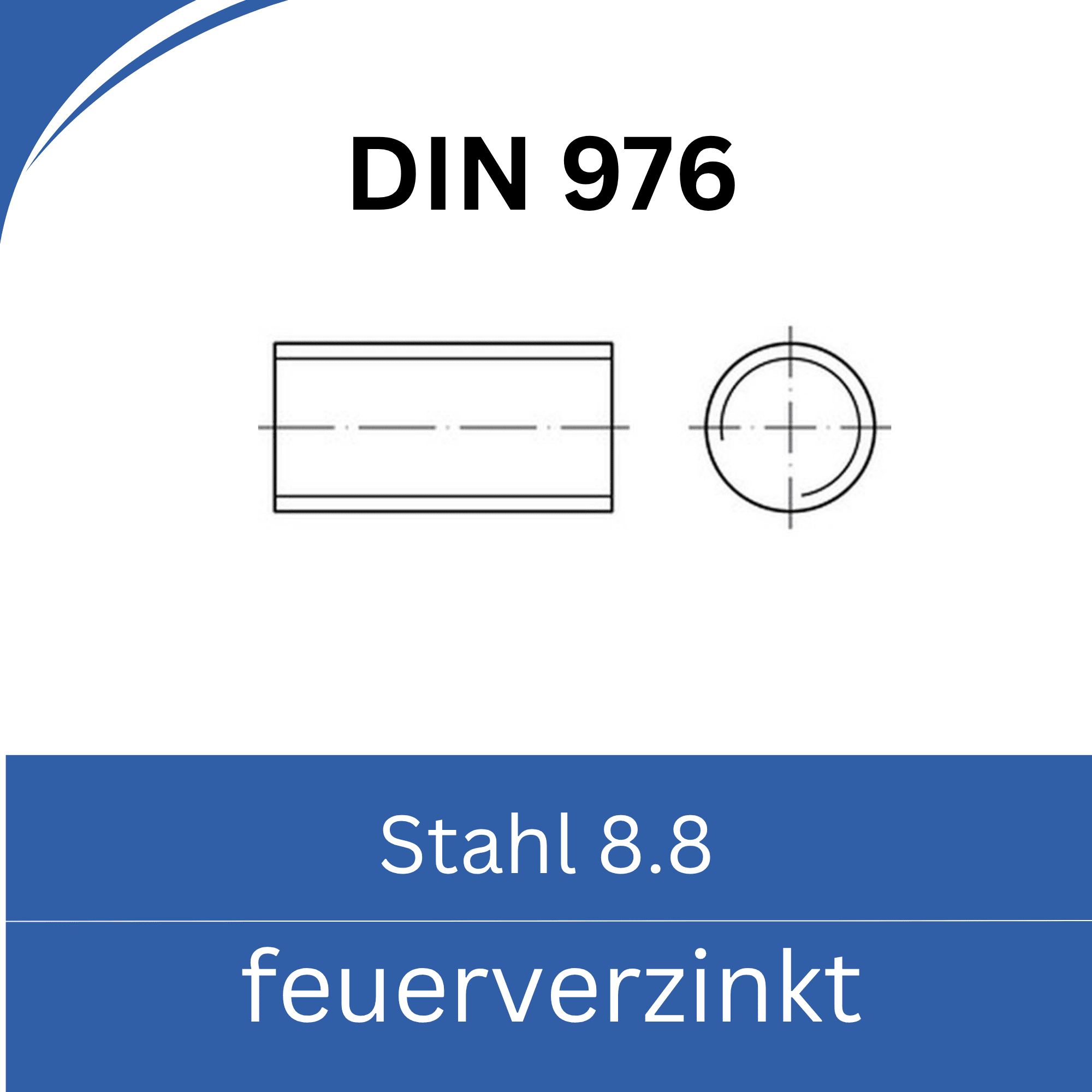 Bild von ➤ Kategorie: DIN 976 Stahl (8.8) feuerverzinkt