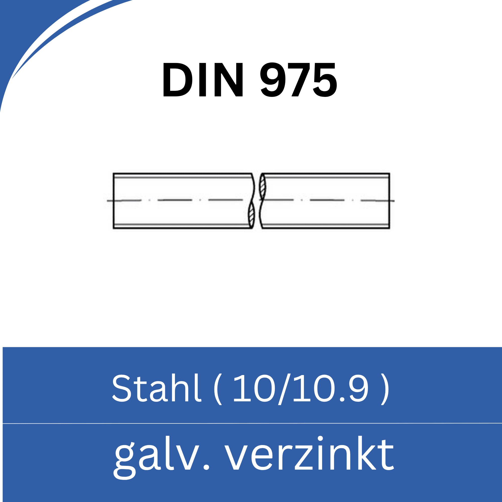 Bild von ➤ Kategorie: DIN 975 Stahl (10/10.9) galv. verzinkt