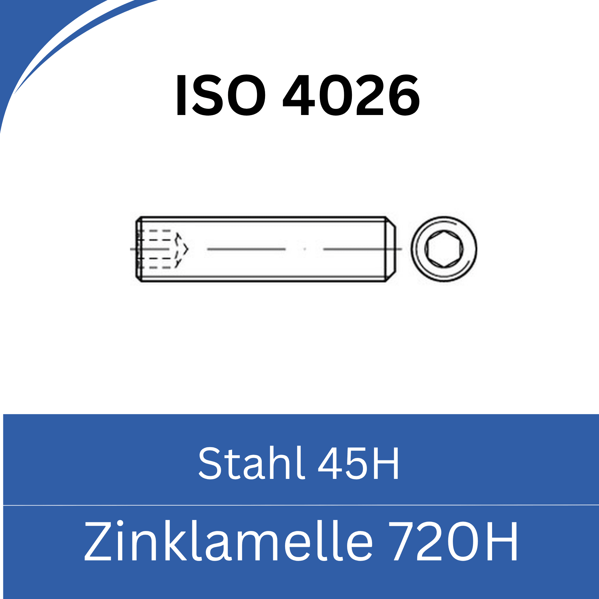 Bild für Kategorie ➤ Kategorie: ISO 4026 Stahl (45H) Zinklamelle 720h