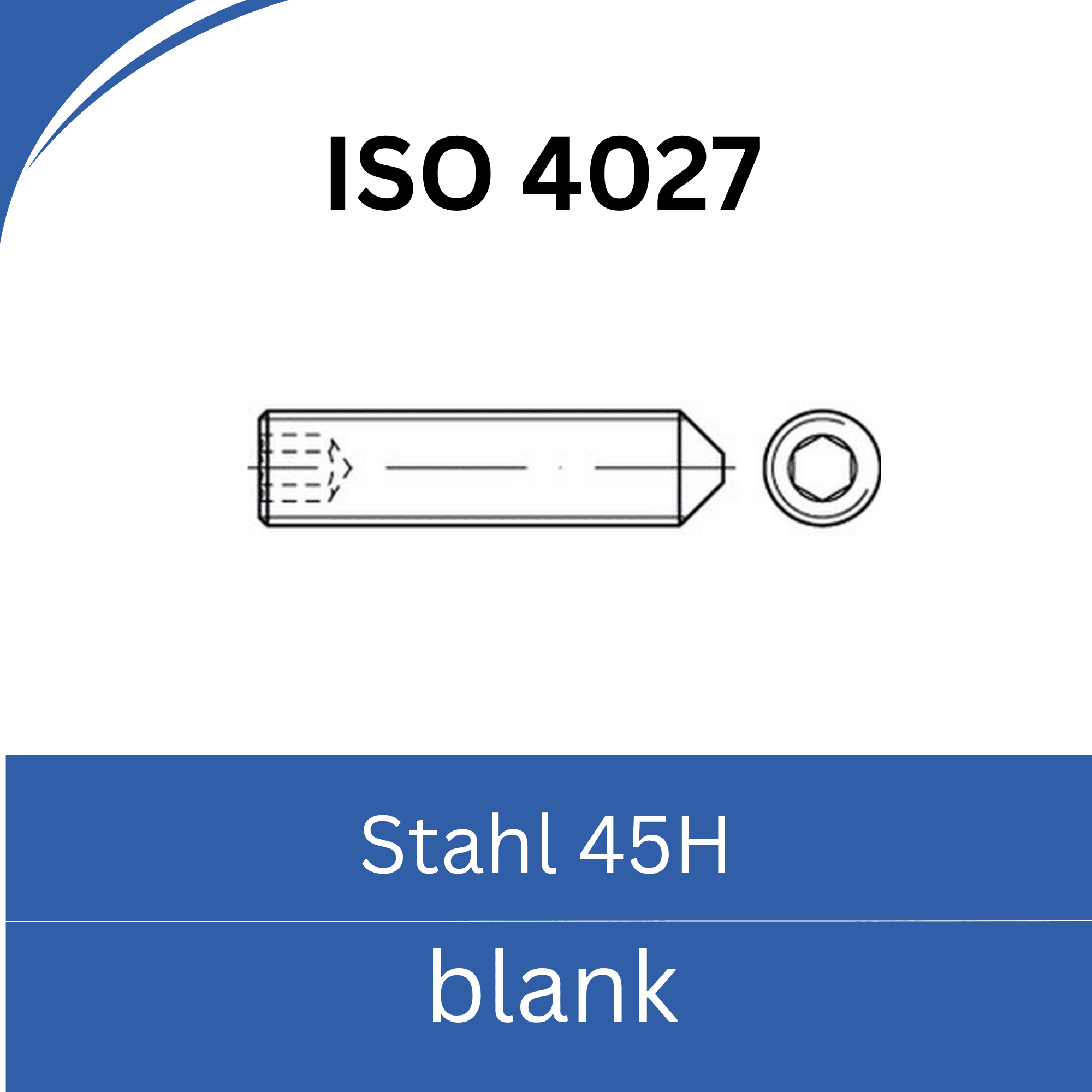 Bild für Kategorie ➤ Kategorie: ISO 4027 Stahl (45H) blank