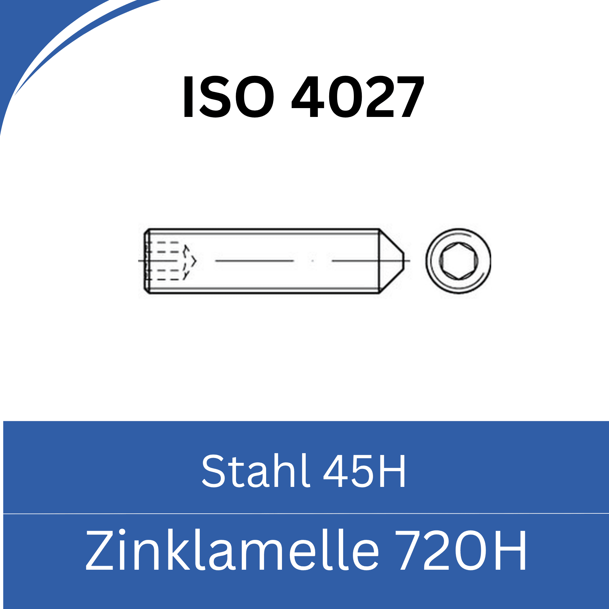 Bild für Kategorie ➤ Kategorie: ISO 4027 Stahl (45H) Zinklamelle 720h