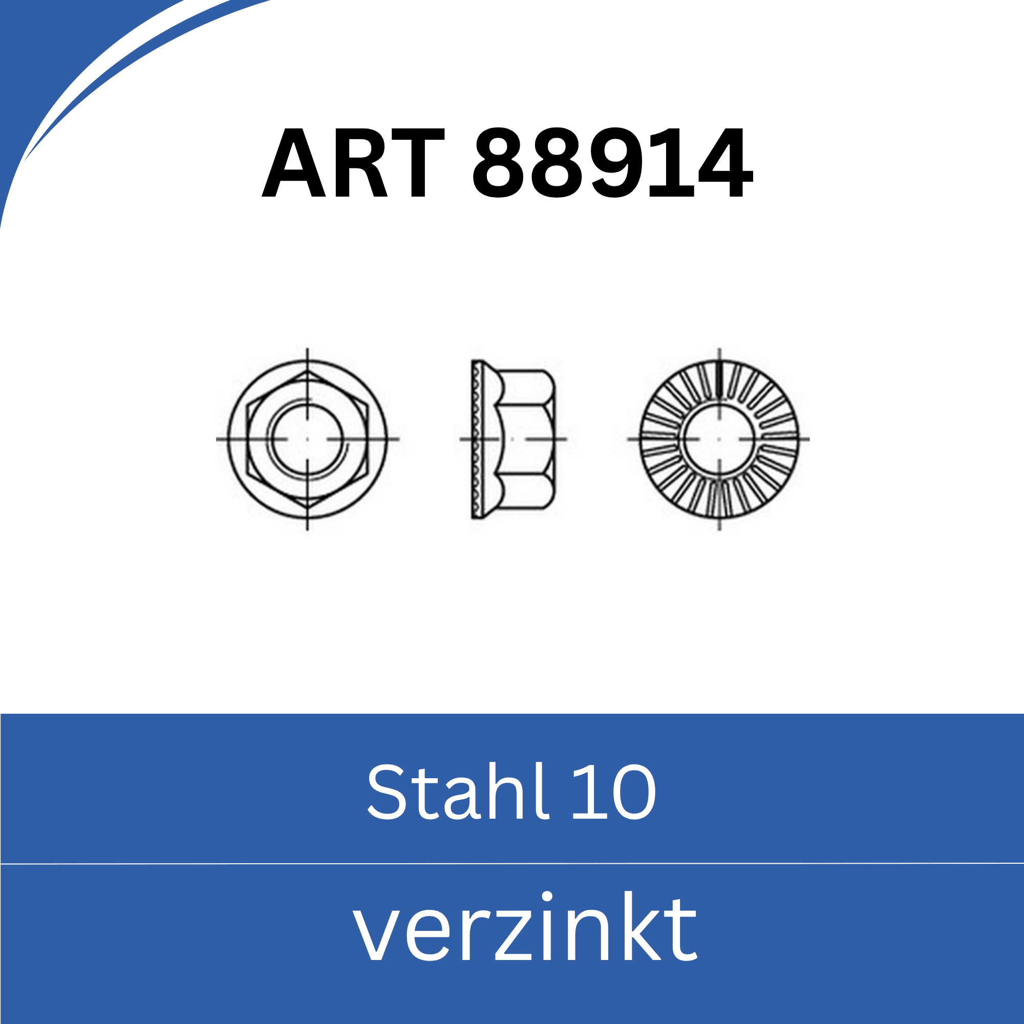 Bild von ART 88914 ➤ RIPP-Muttern (Stahl 10. verzinkt)