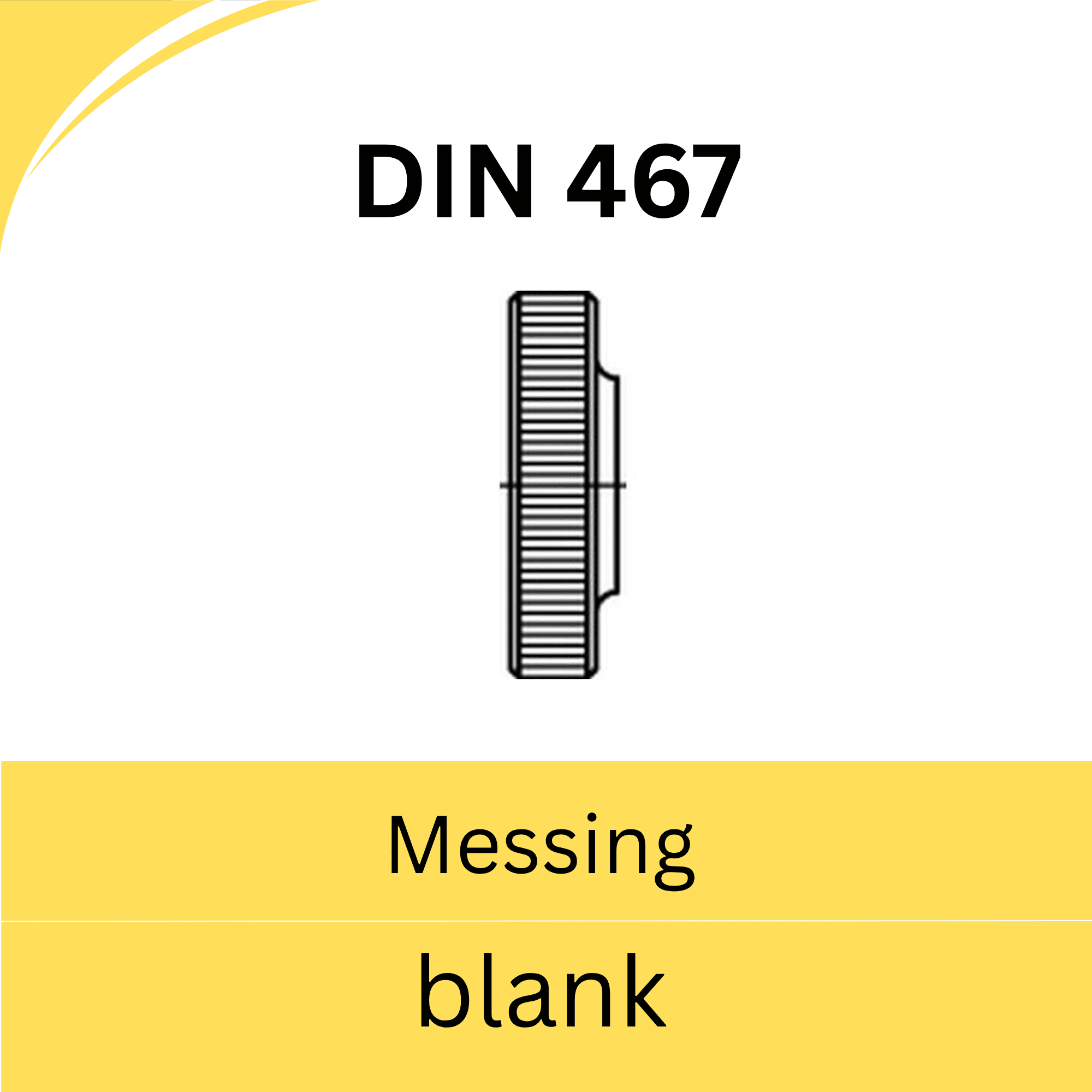 Bild von DIN 467 ➤ Rändelmuttern niedrige Form (Messing blank)