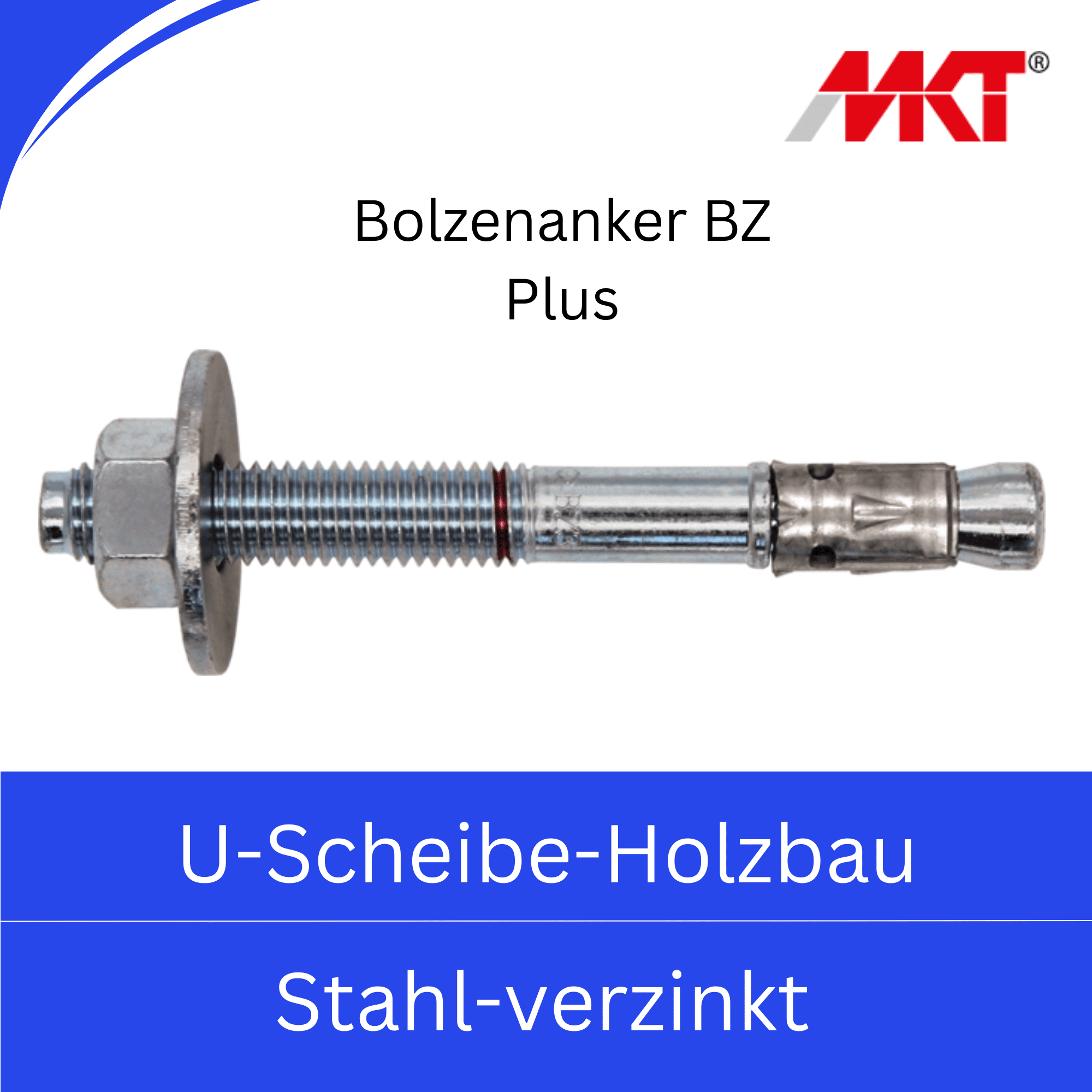 Bild für Kategorie Bolzenanker BZ Plus -U-Scheibe-Holzbau- (Stahl verzinkt)