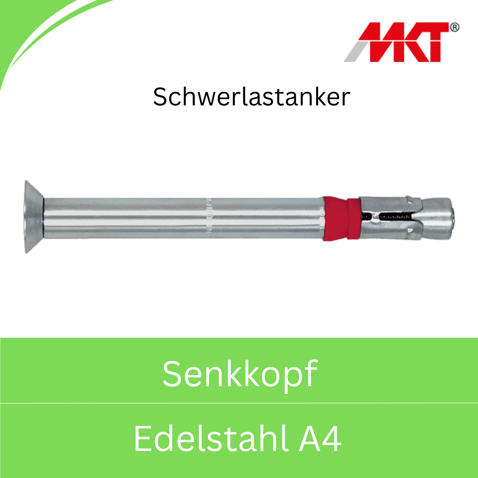 Bild für Kategorie MKT-Schwerlastanker -Senkkopf- (Edelstahl A4)