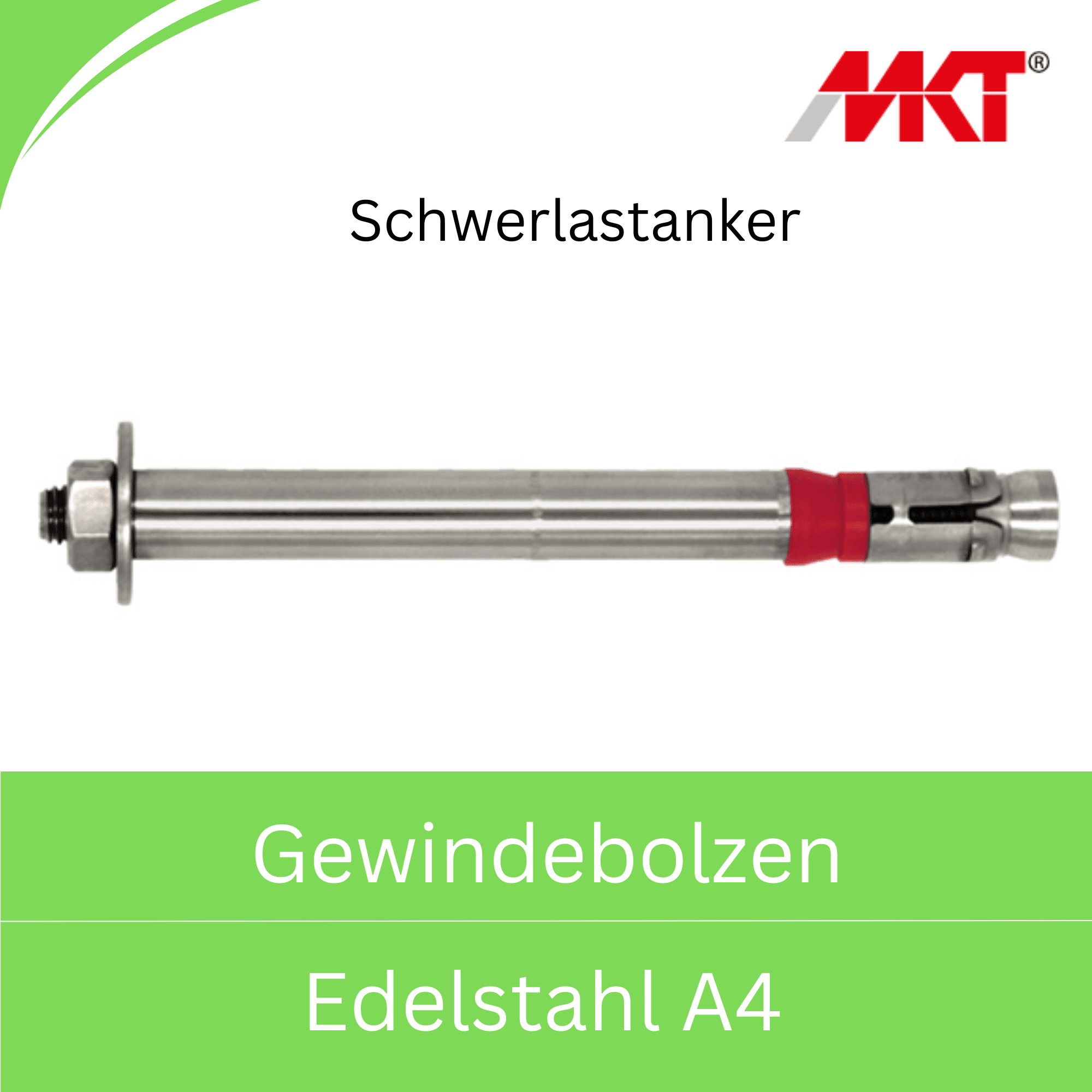 Bild für Kategorie MKT-Schwerlastanker -Gewindebolzen- (Edelstahl A4)