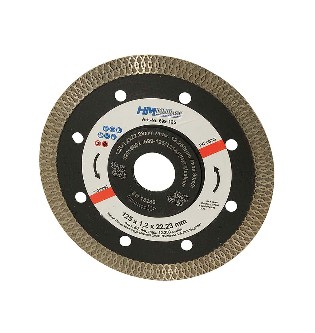 Bild von Diamanttrennscheibe „Turbo-Spezialrand 125 mm - für Fliesen, Feinsteinzeug, Kacheln, Keramik, Marmor