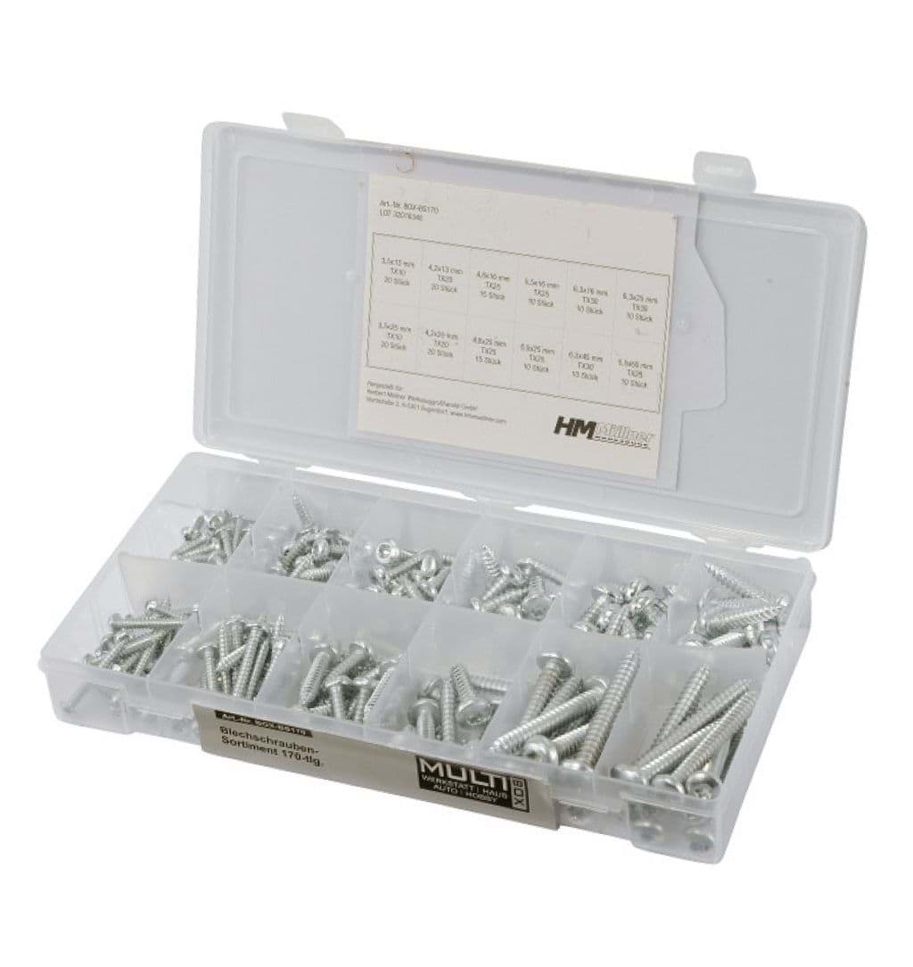 Bild von Blechschrauben-Sort., 170 tlg