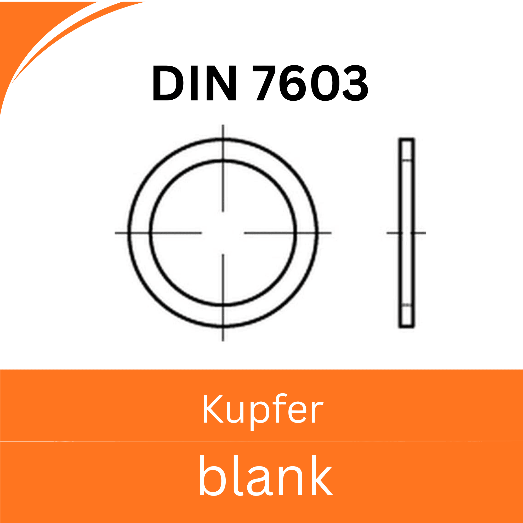 Bild von DIN 7603 ➤ Dichtringe (Kupfer blank)